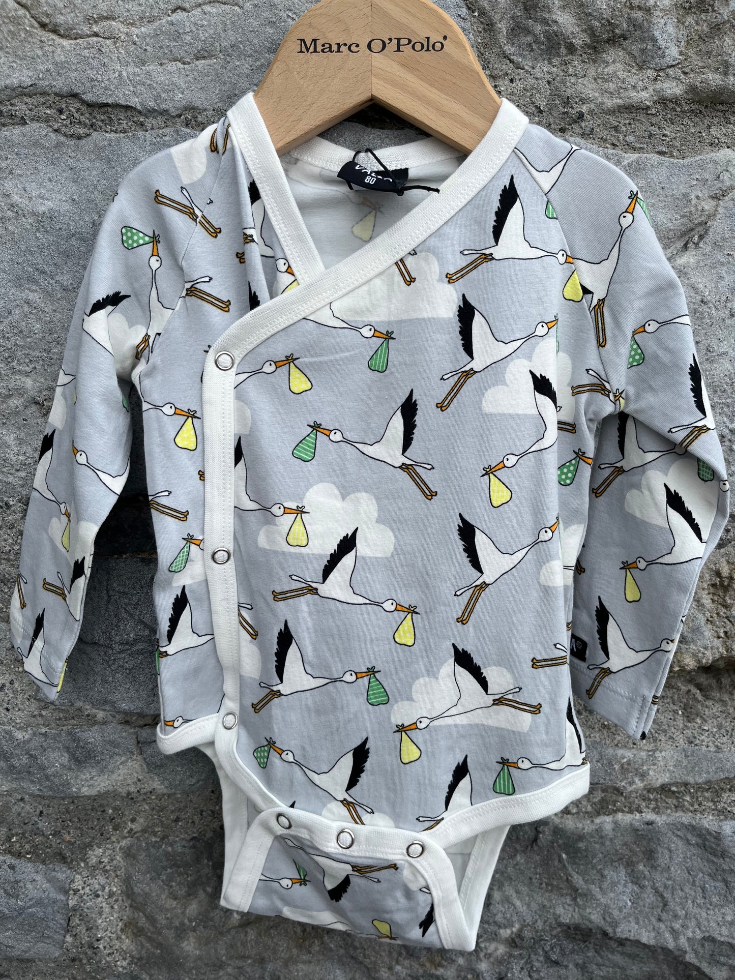 Storks grey wrap over body vest 12m (80cm)