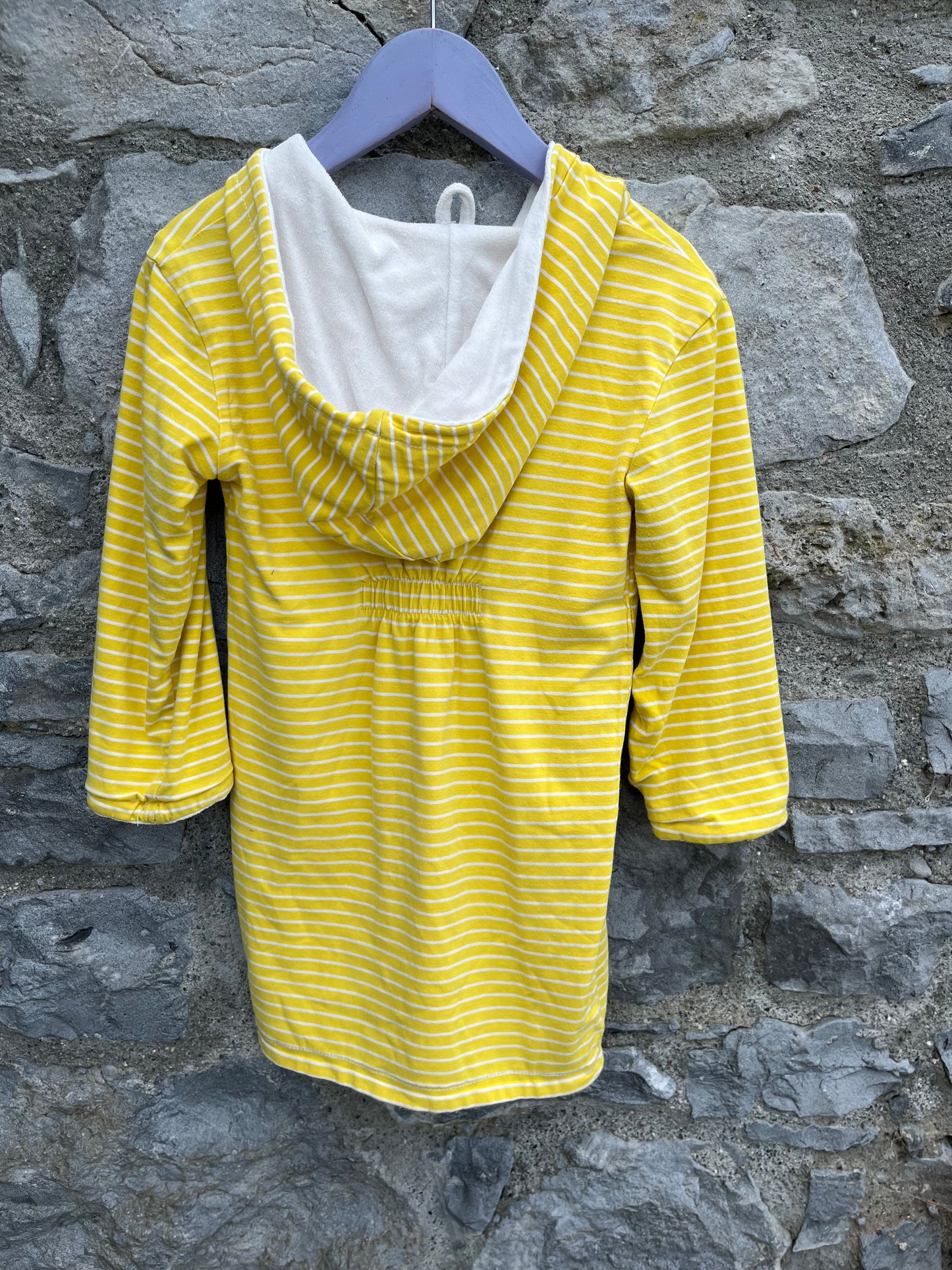 Yellow reversible towel hoodie 3-4y (98-104cm)