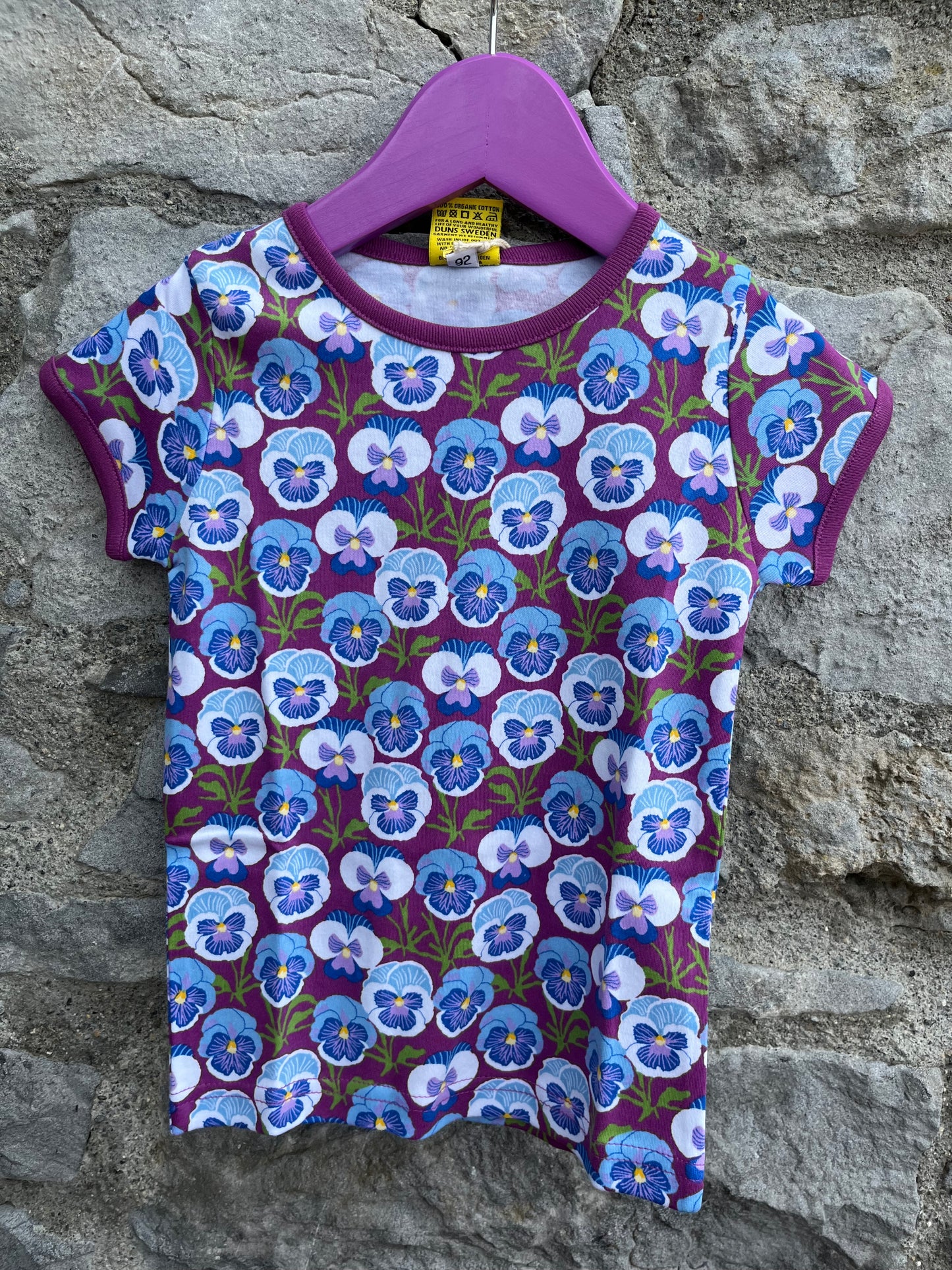 Purple pansies top 2y (92cm)