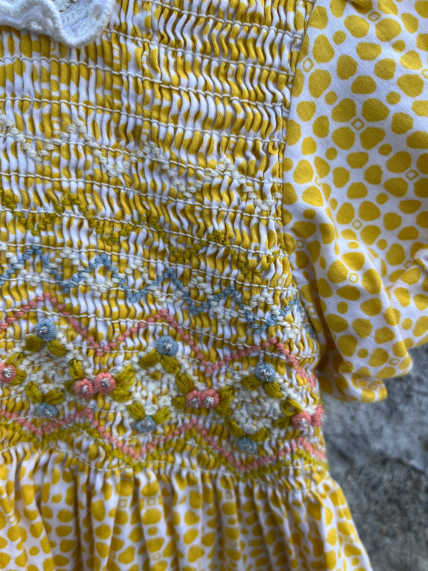 Yellow gingham shirred dress 9-12m (74-80cm)