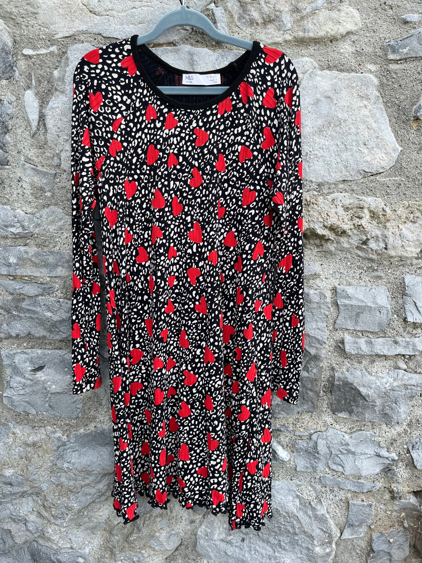 Hearts&spots black dress 11-12y (146-152cm)