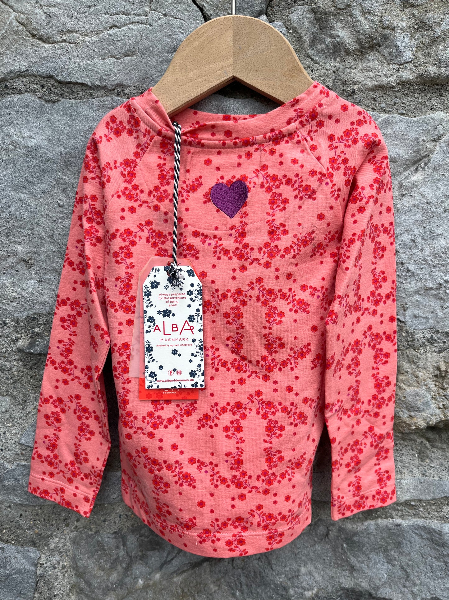 Pink floral top 12m (80cm)
