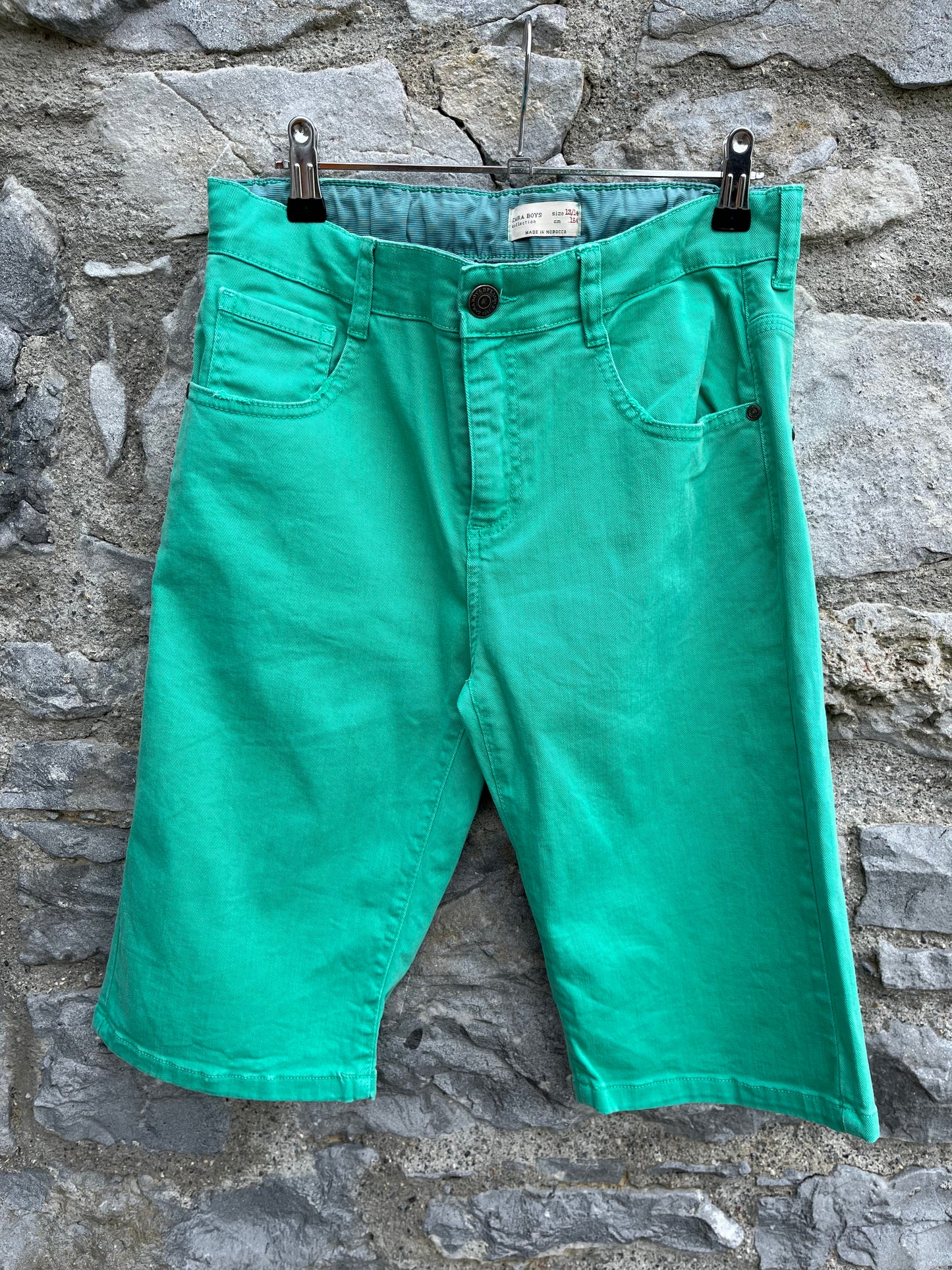 Green denim shorts 13-14y (158-164cm)