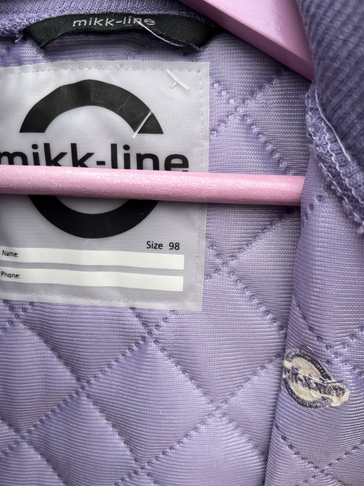 Purple quilted jacket 3y (98cm)