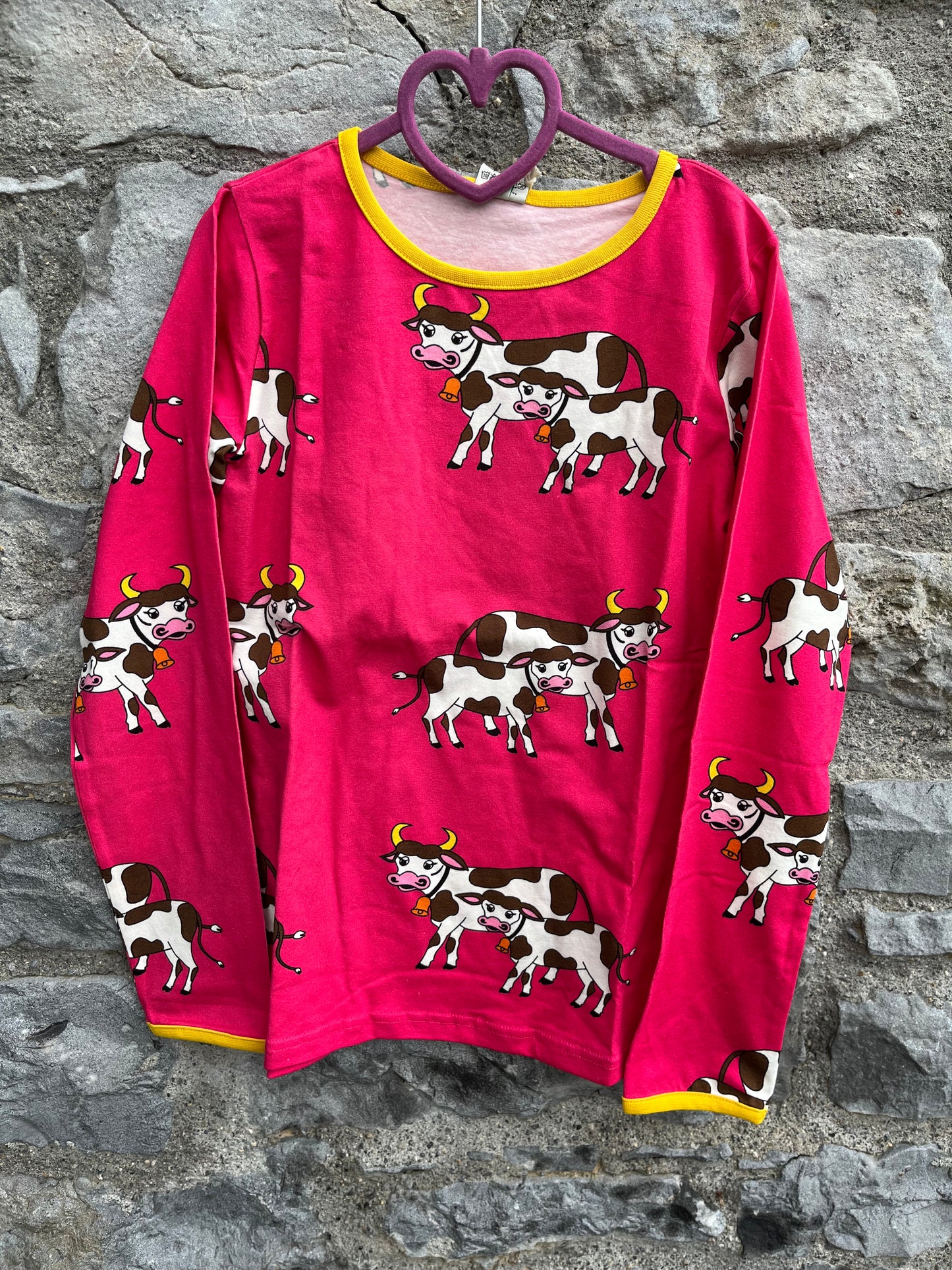 Pink cows top 9-10y (134-140cm)