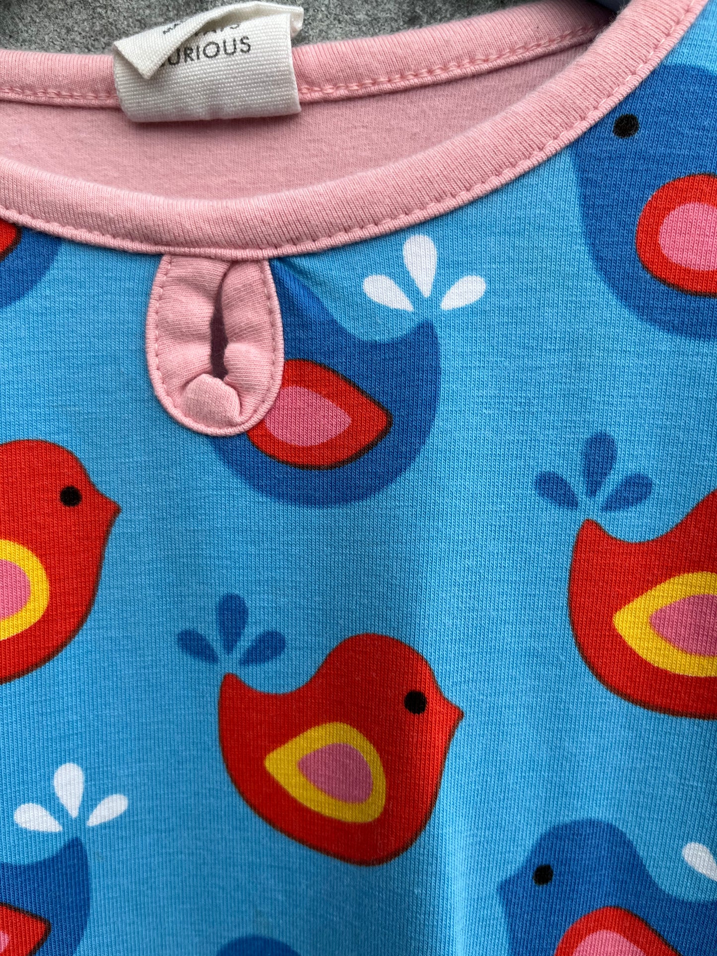 Birds blue dress 5-6y (110-116cm)