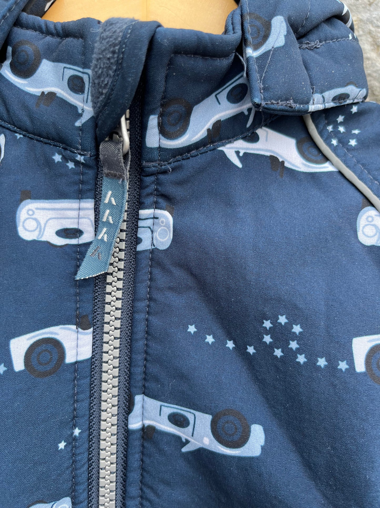 Navy cars softshell jacket 9-12m (74-80cm)