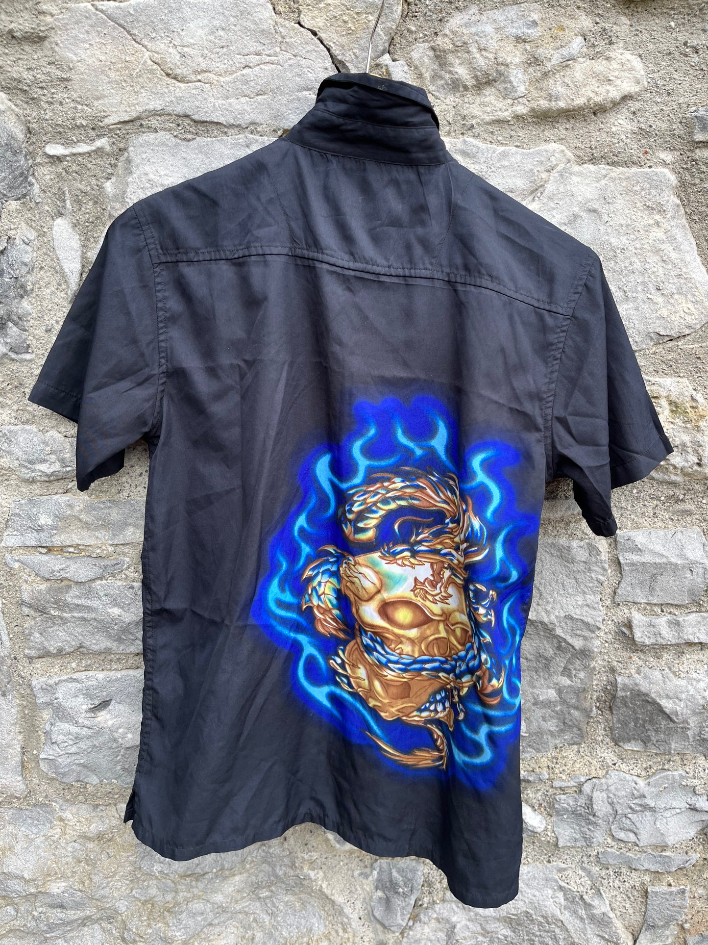 y2k black skull shirt 11y (146cm)