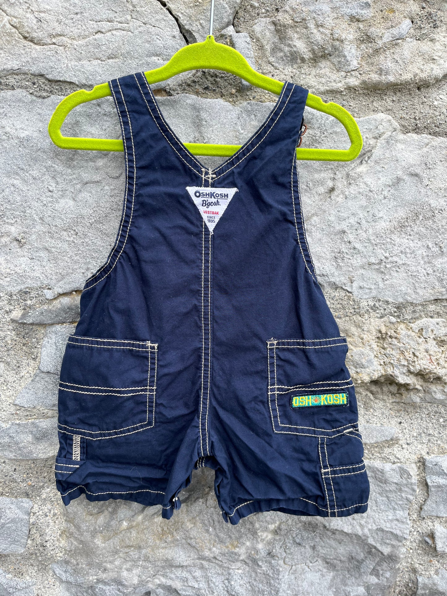 Navy short dungarees 3-6m (62-68cm)