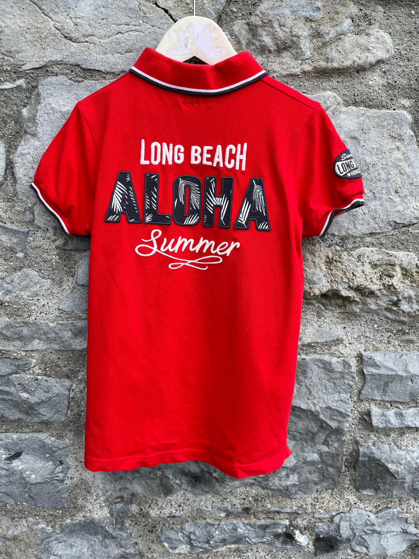 Aloha red polo shirt 7-8y (122-128cm)