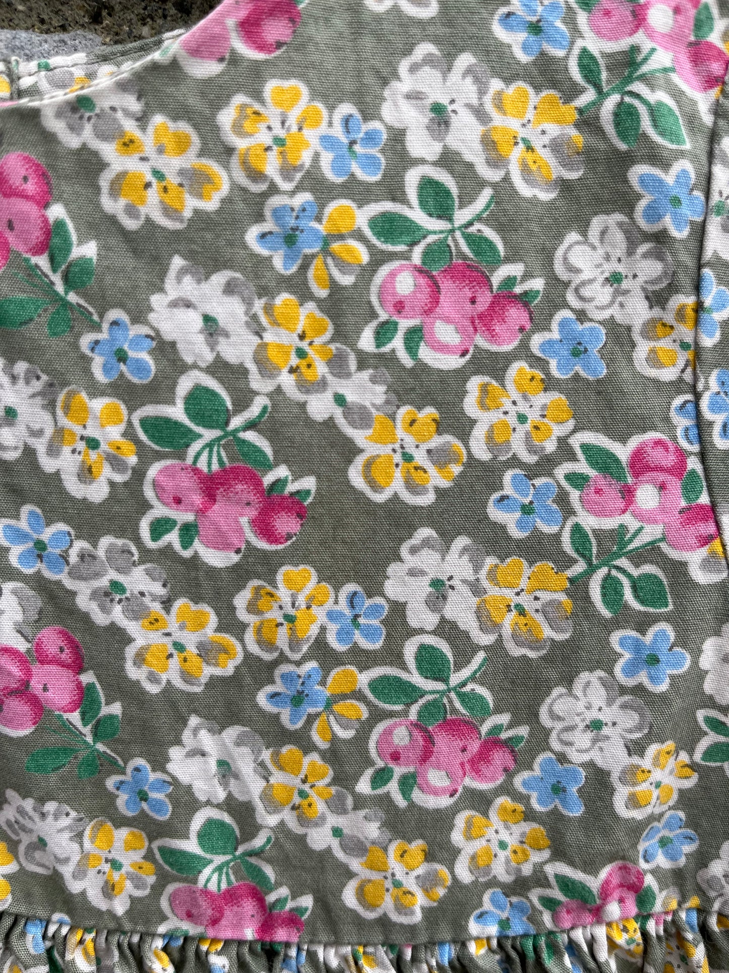 Khaki floral dress 12-18m (80-86cm)