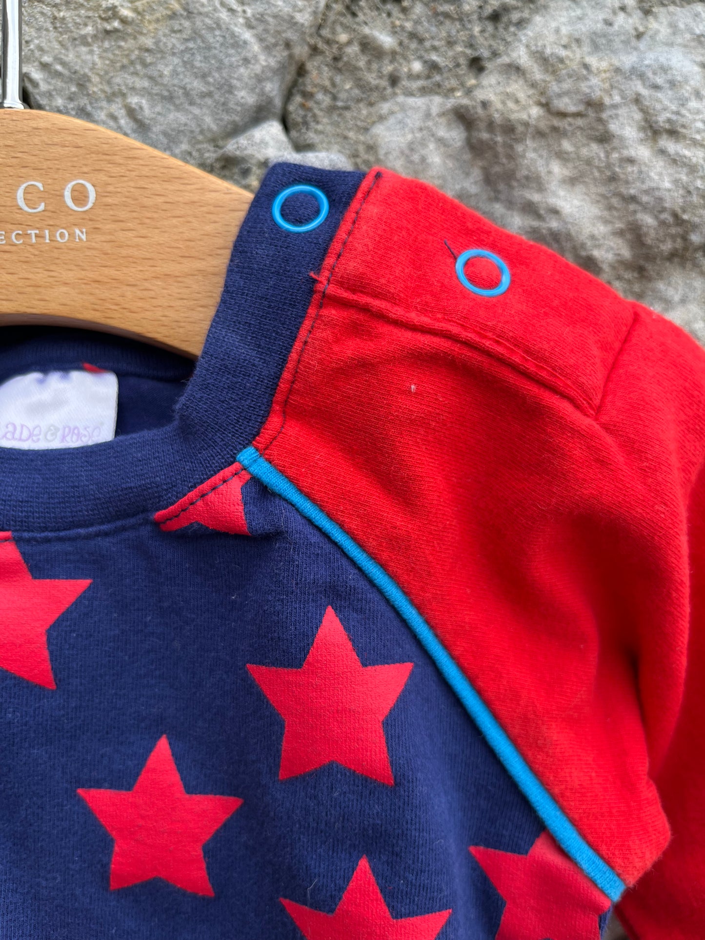 Red stars raglan top 0-3m (56-62cm)
