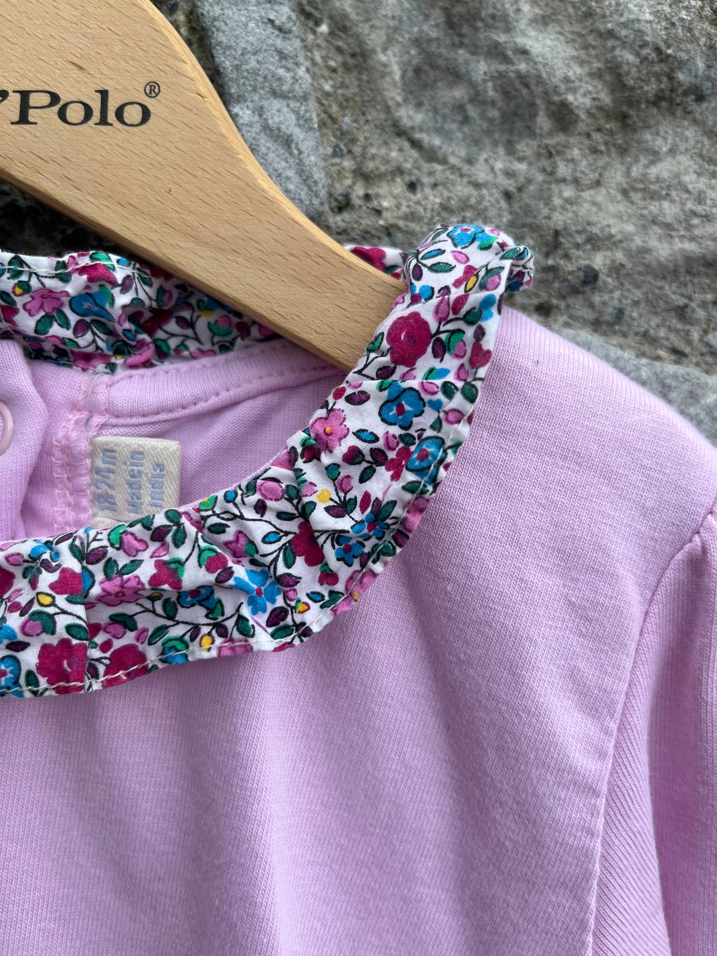 Elephant pinafore&pink vest 18-24m (86-92cm)