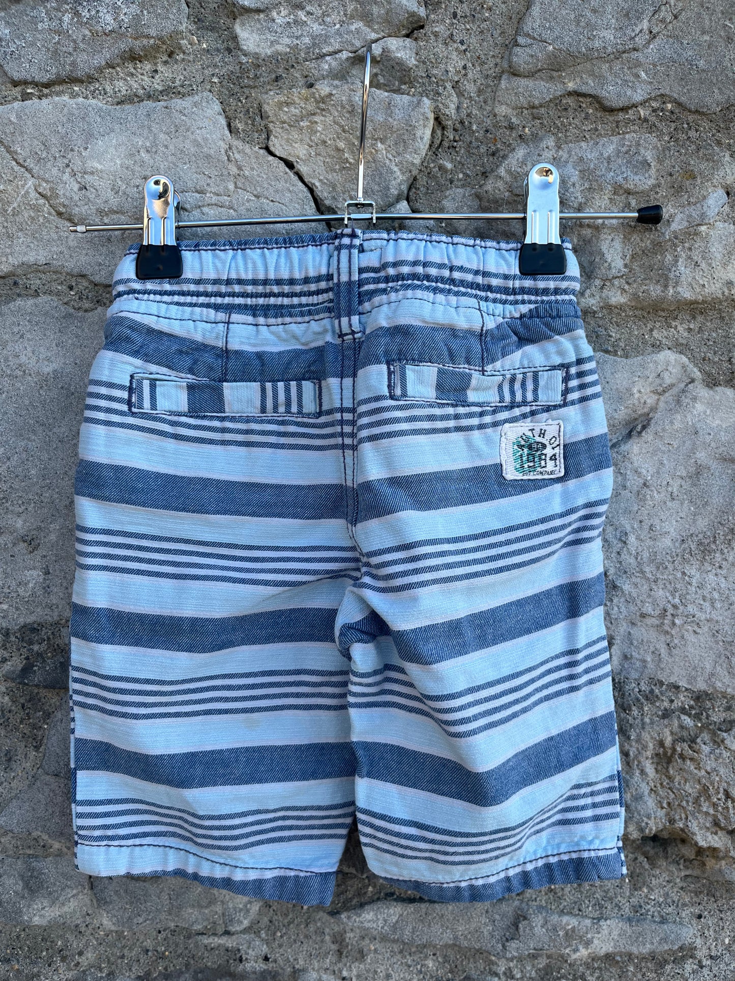 Blue stripy shorts 2-3y (92-98cm)