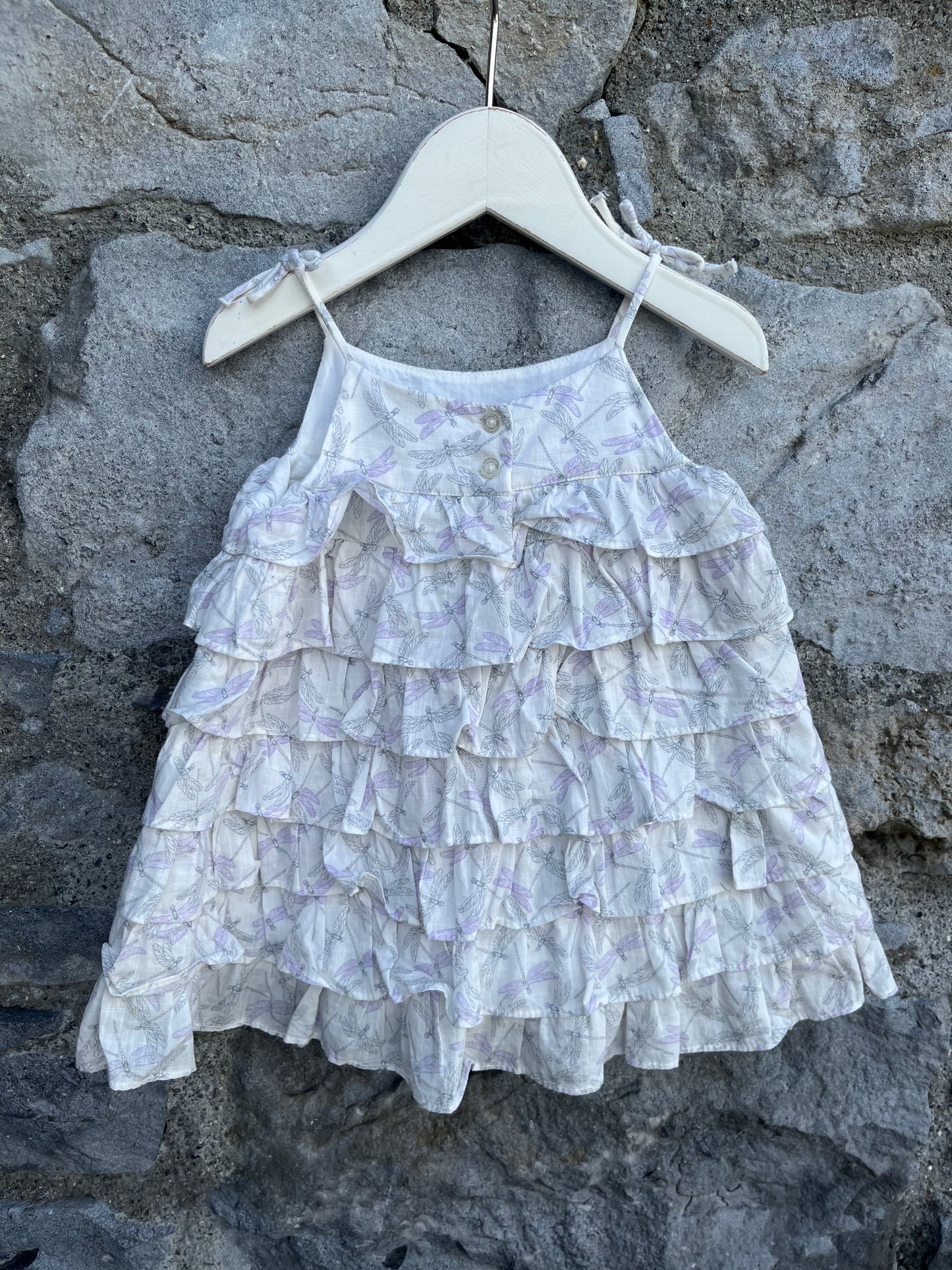 Dragonfly ruffled dress 0-3m (56-62cm)