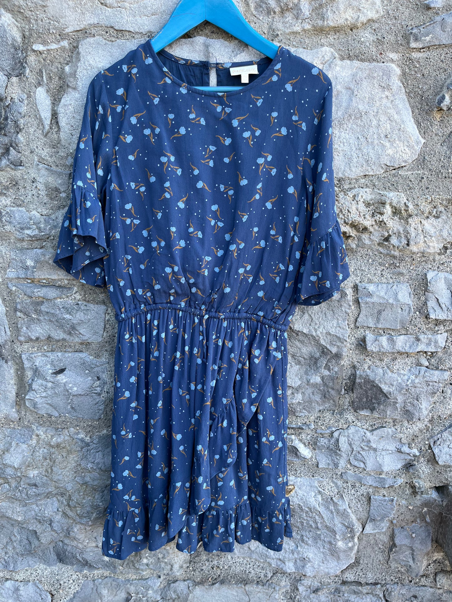 Navy flowers dress 11-12y (146-152cm)