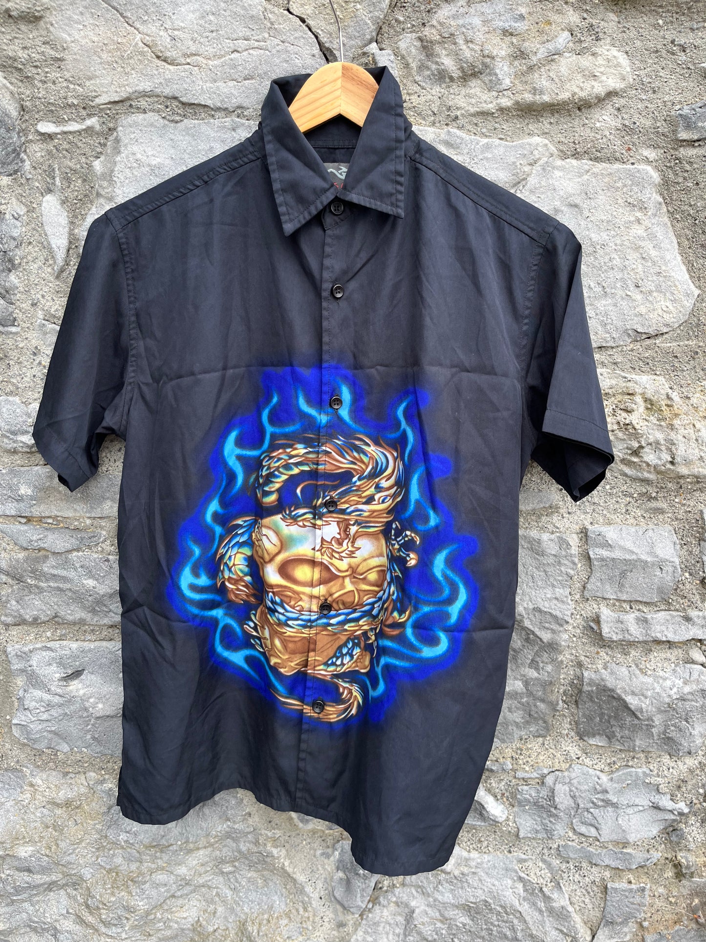 y2k black skull shirt 11y (146cm)
