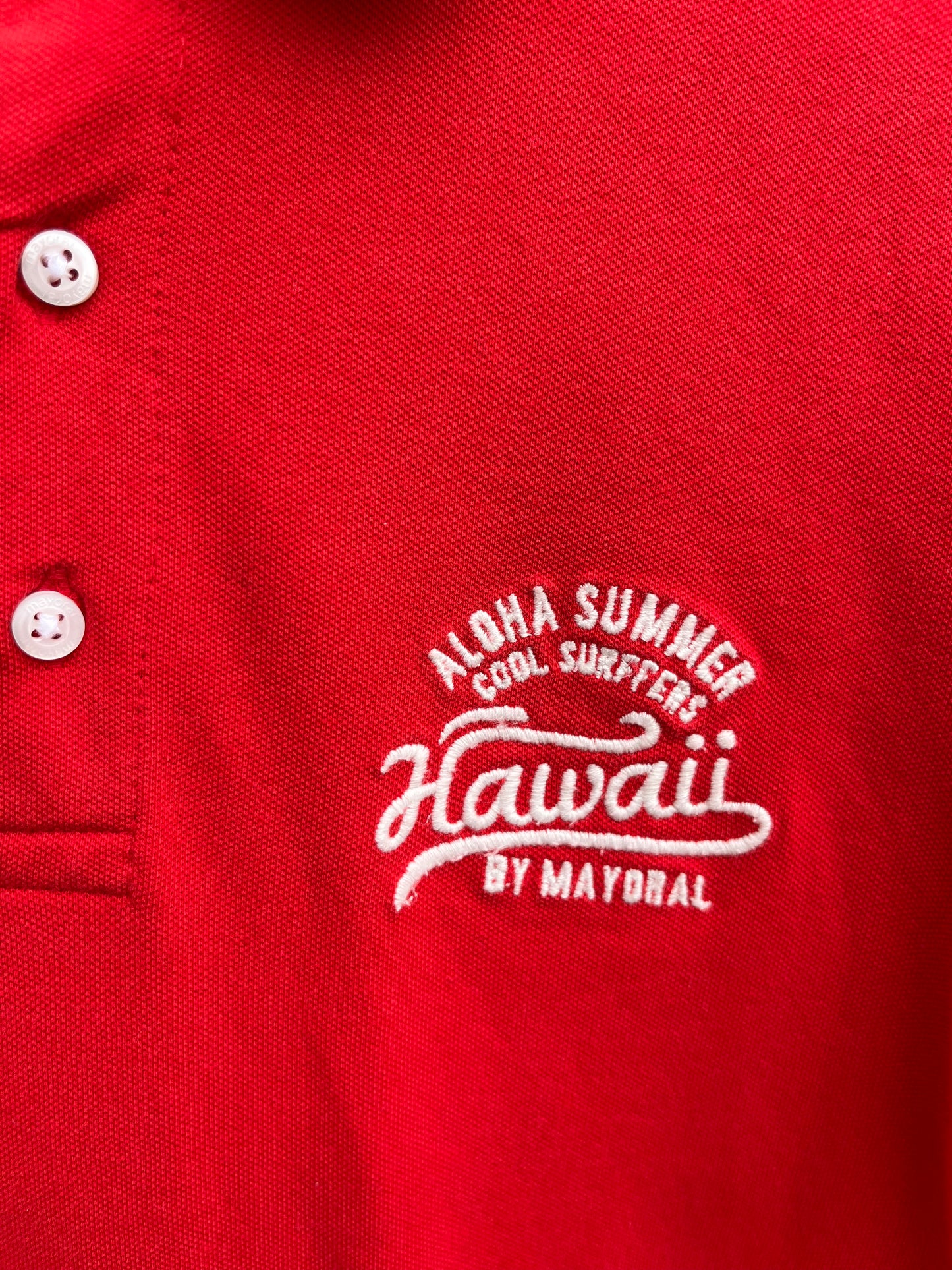 Aloha red polo shirt 7-8y (122-128cm)