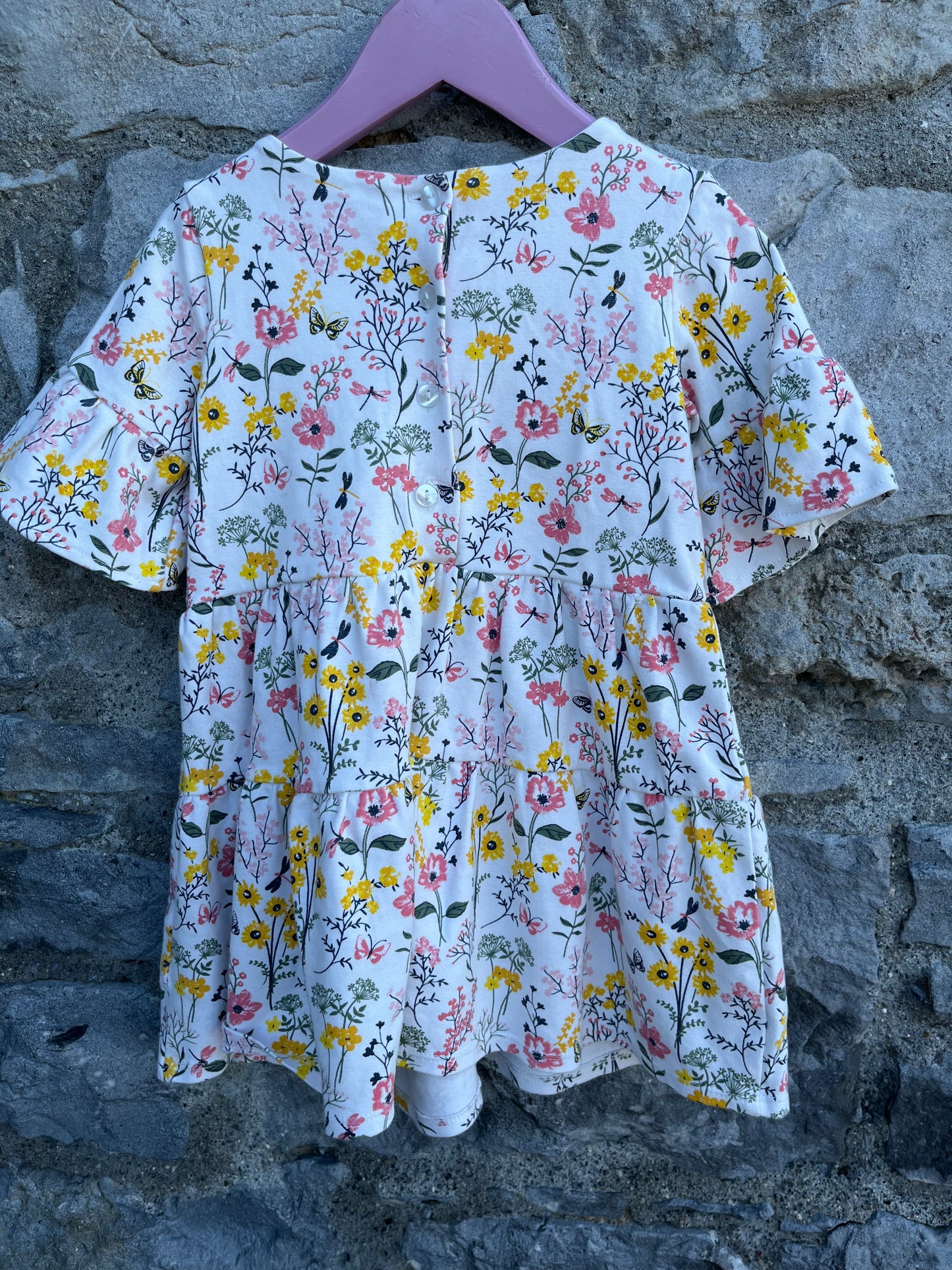 Floral white dress 2-3y (92-98cm)