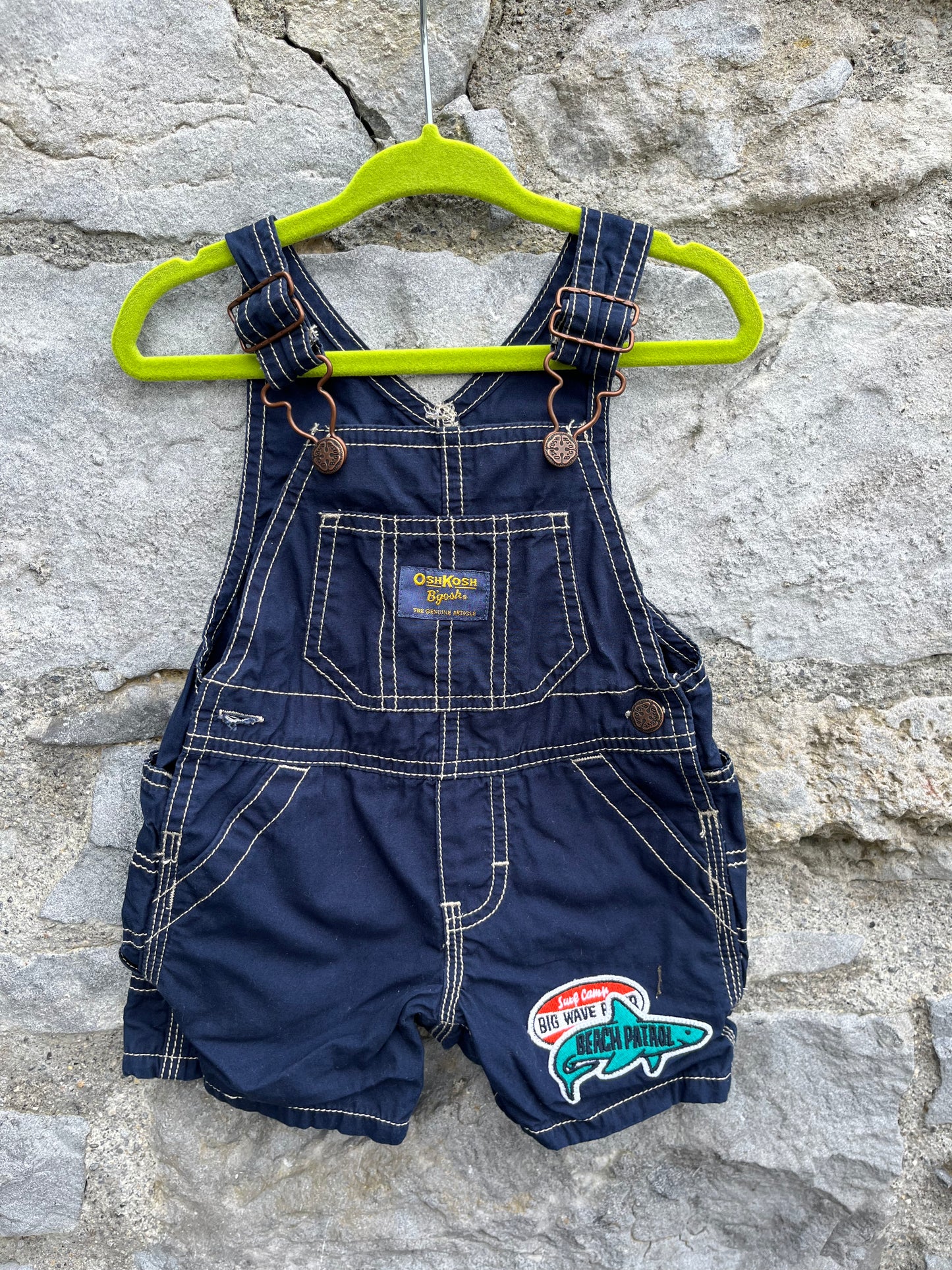 Navy short dungarees 3-6m (62-68cm)