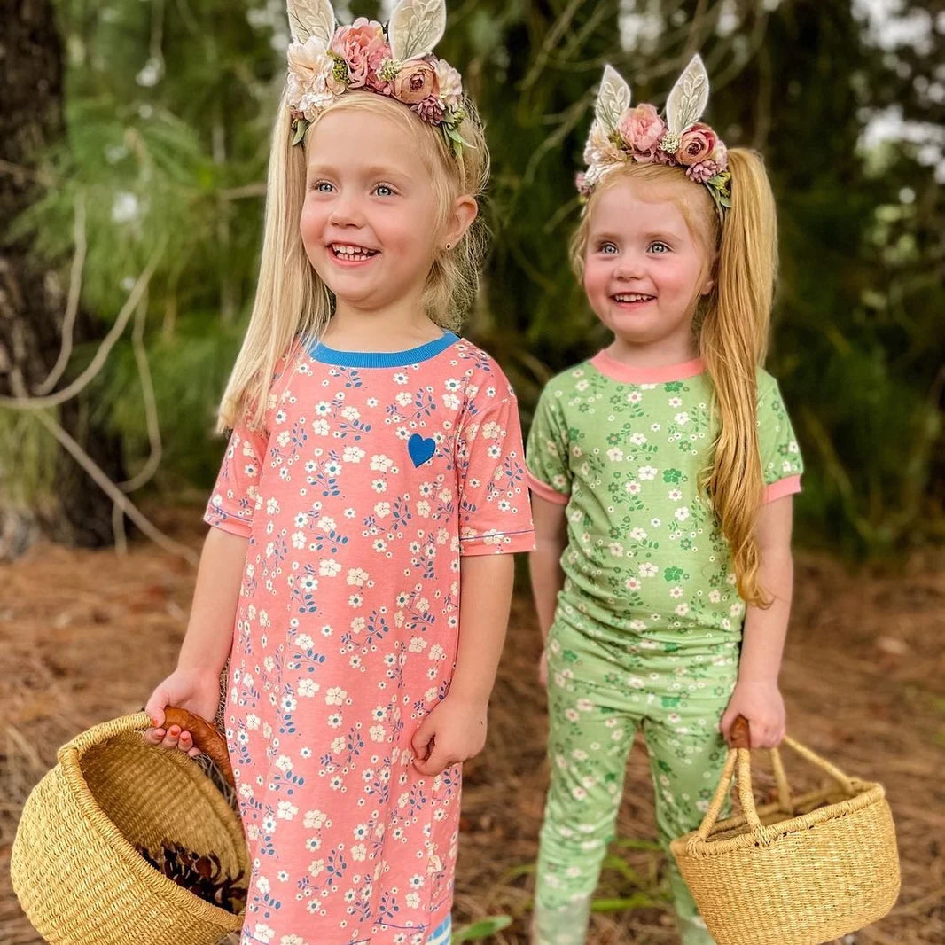 Leprechaun green floral leggings 3y (98cm)