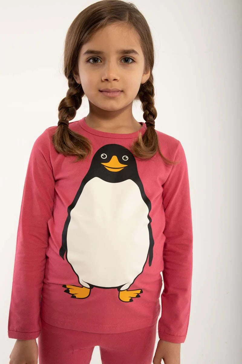 Pink penguin top 10-11y (140-146cm)