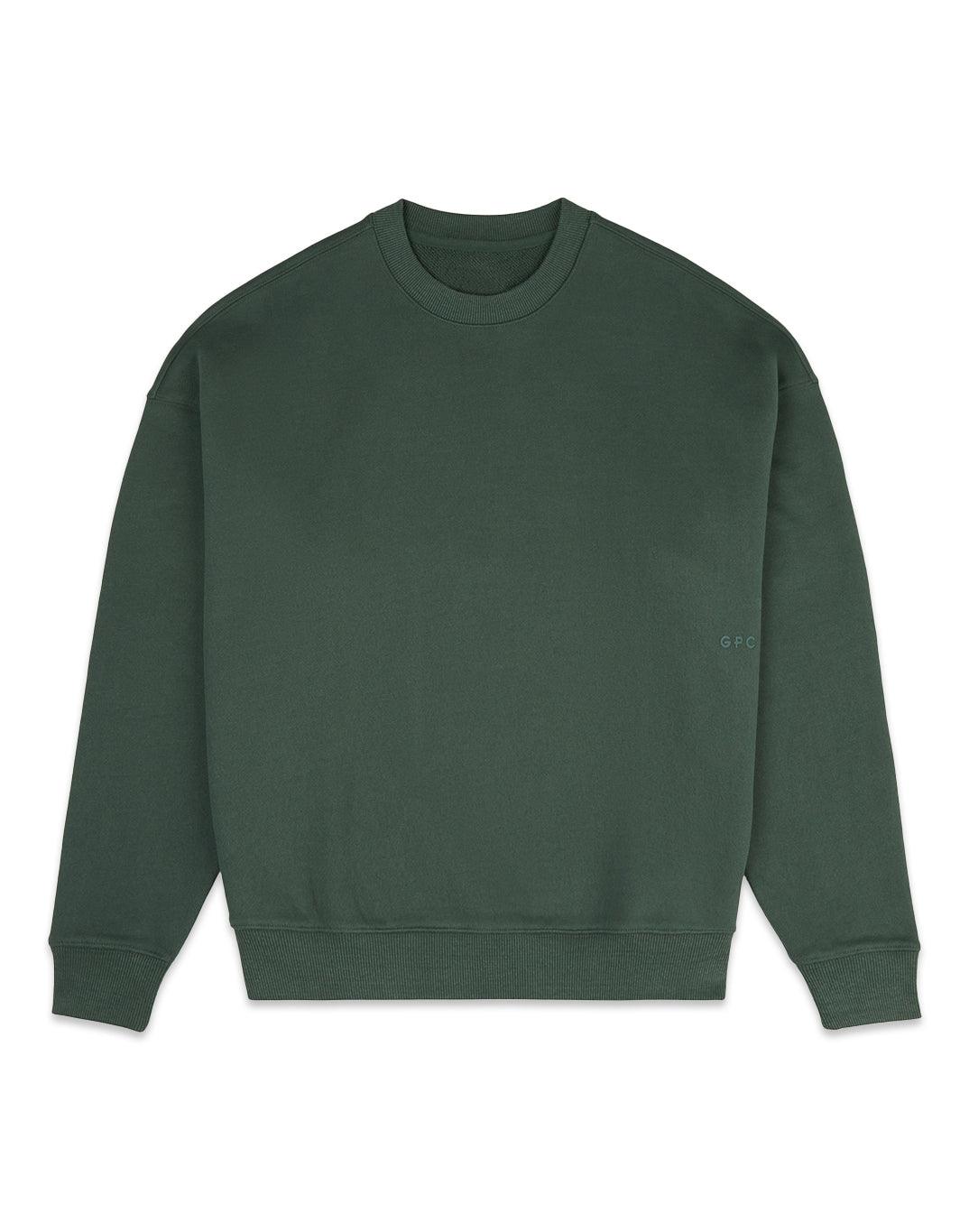 The Oversized Crew in Earth Green Medium