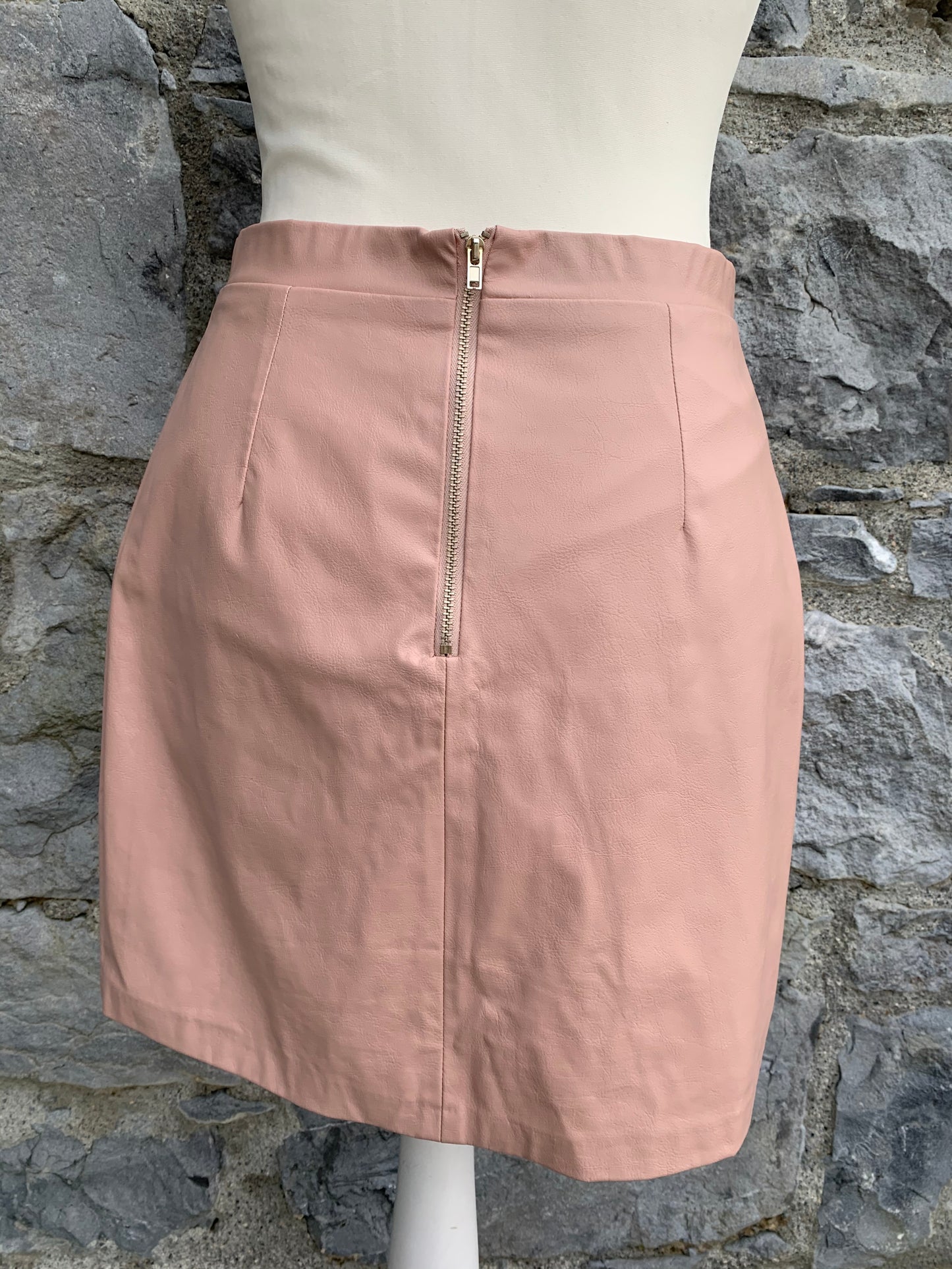 Faux leather pink skirt uk 10
