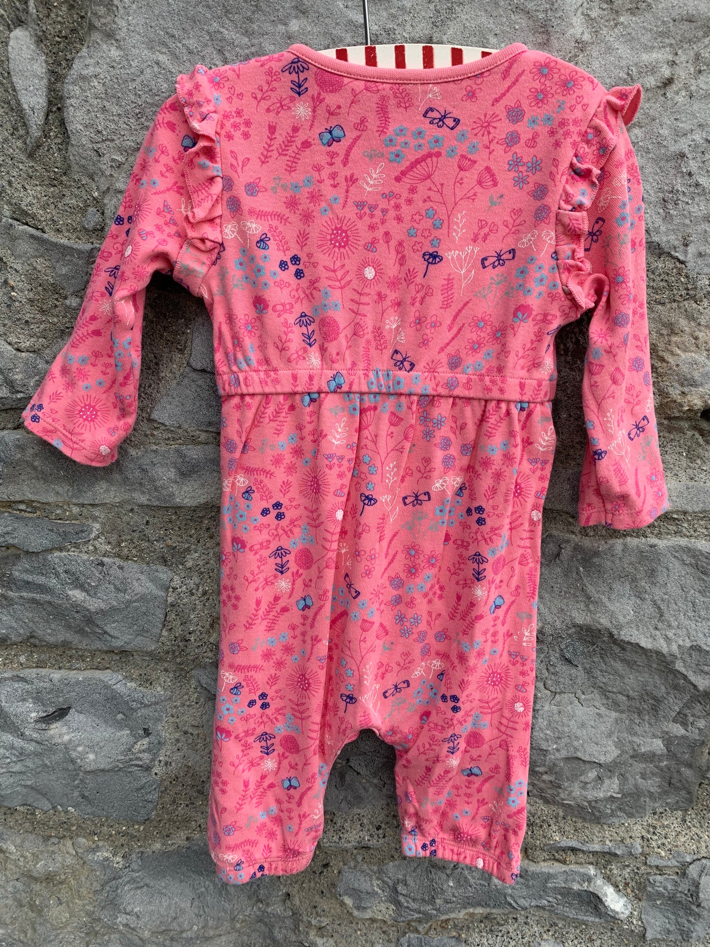 Pink floral onesie 6-9m (68-74cm)