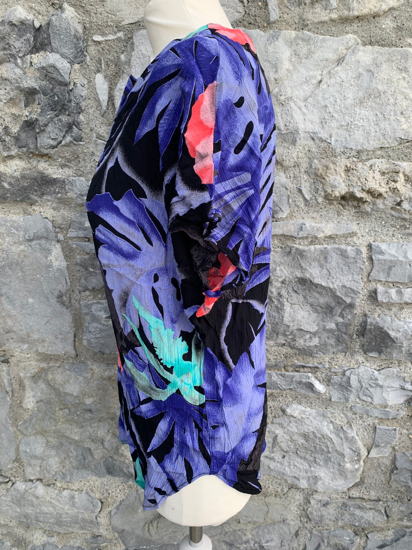 Whimy 80s wrinkled flower top uk 10
