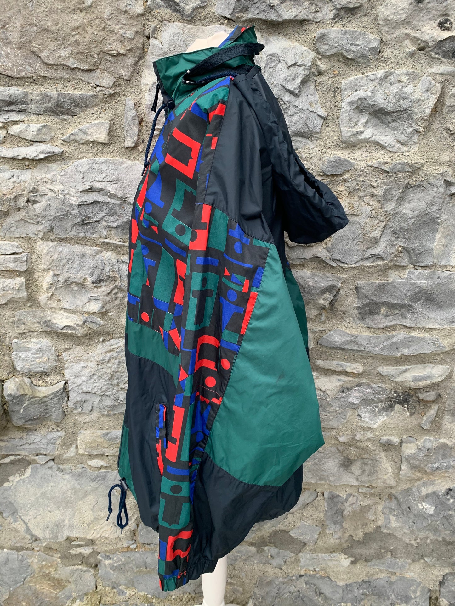 80s abstract rain jacket Large