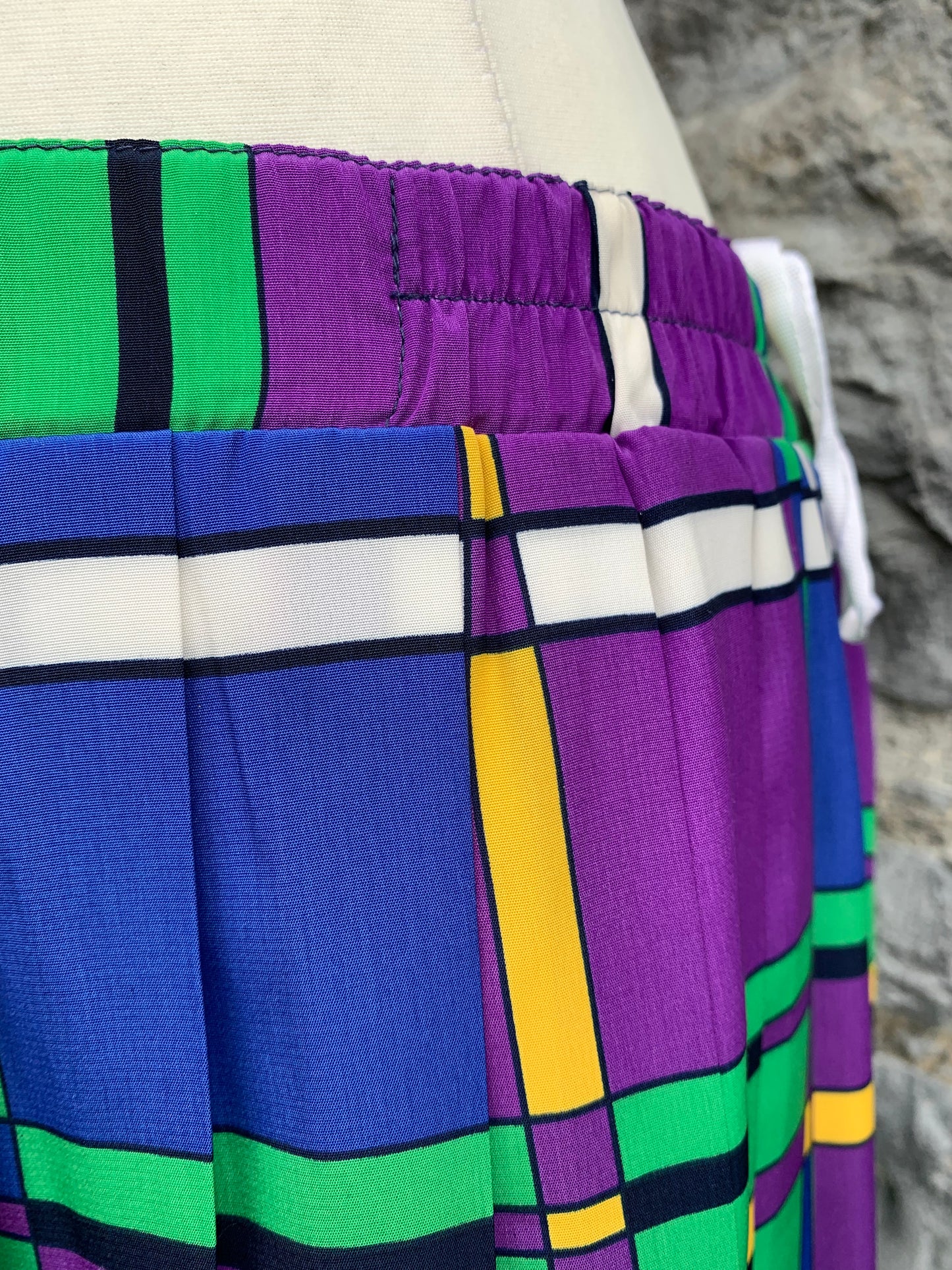 80s colourful pleated skirt uk 14-16