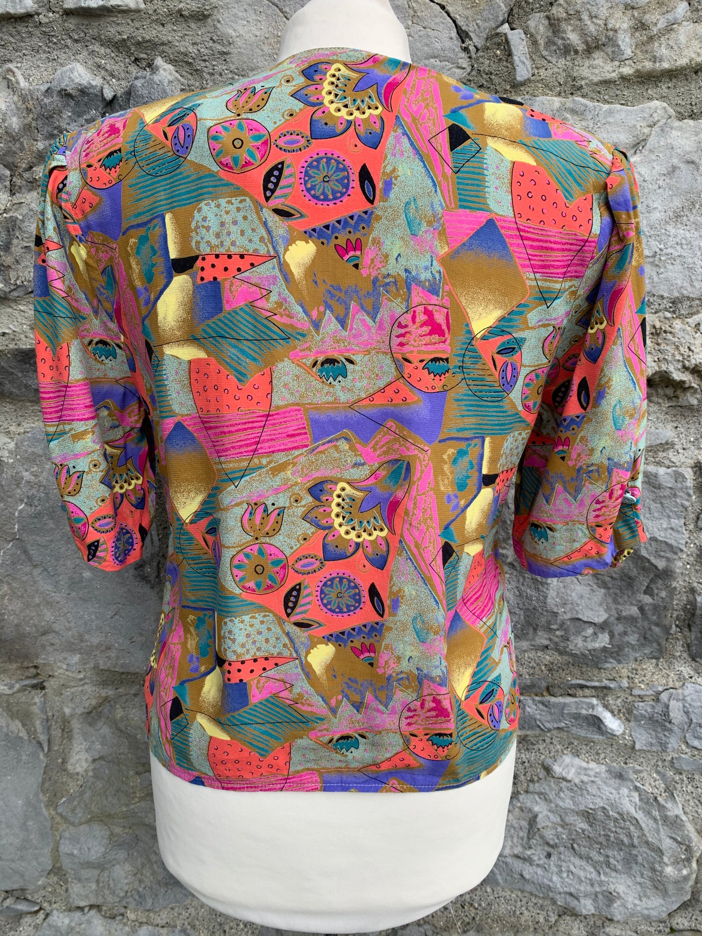Reflections 80s floral button up top uk 10