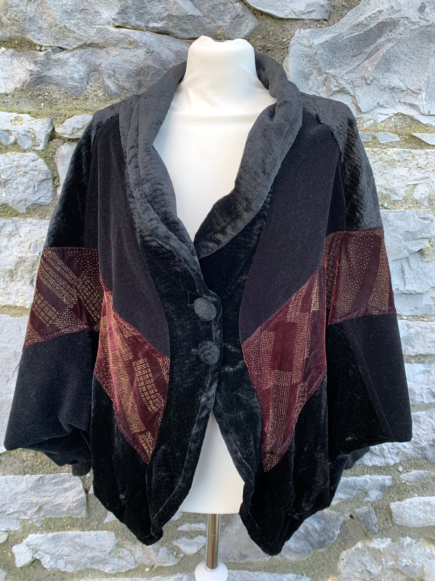 Velvet bat sleeves sparkly jacket uk 10-16