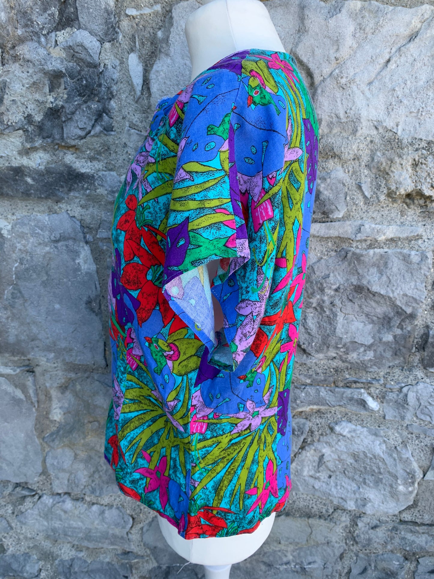 80s rainbow flowers top uk 10