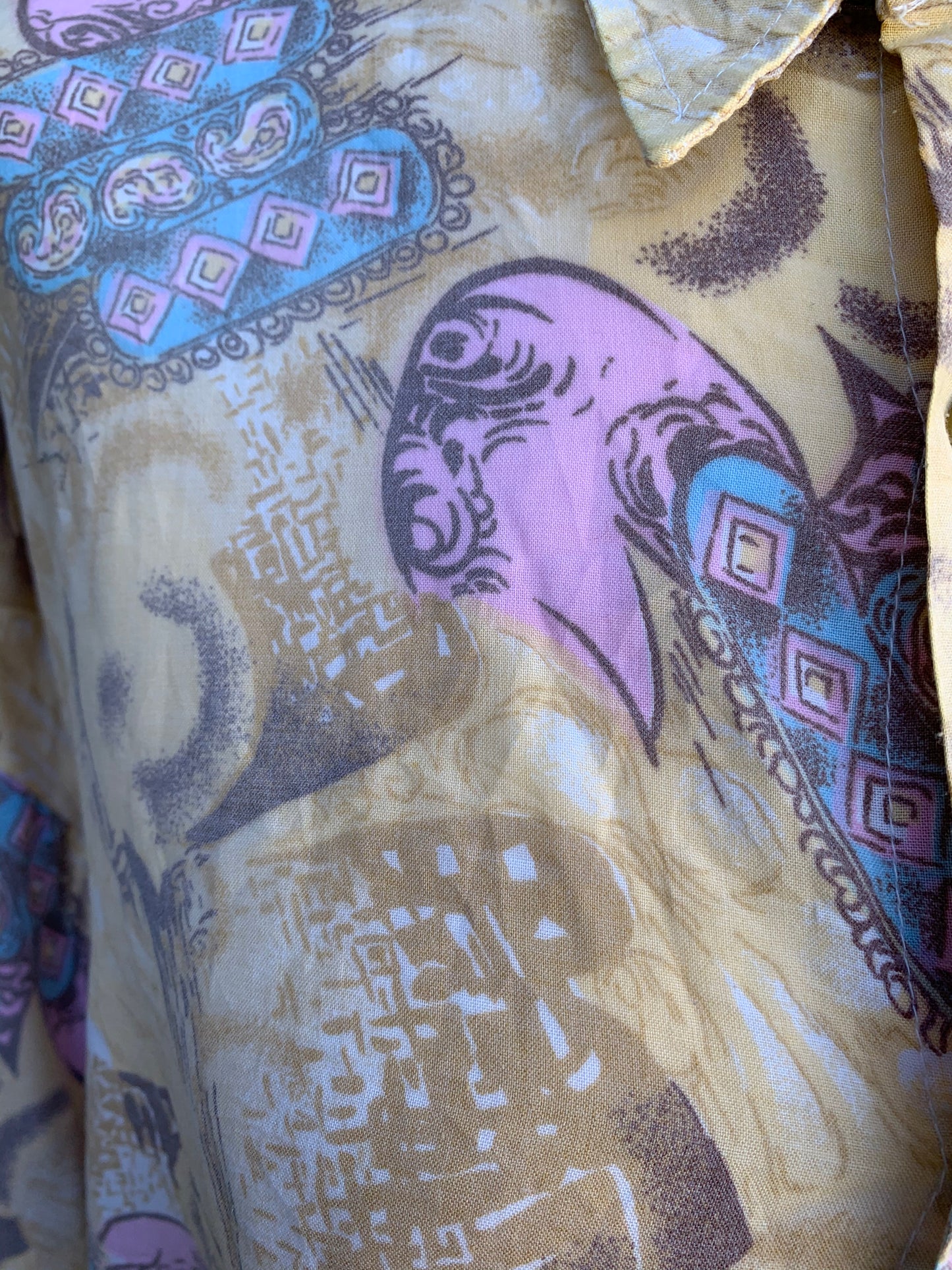 80s yellow&purple shirt Large