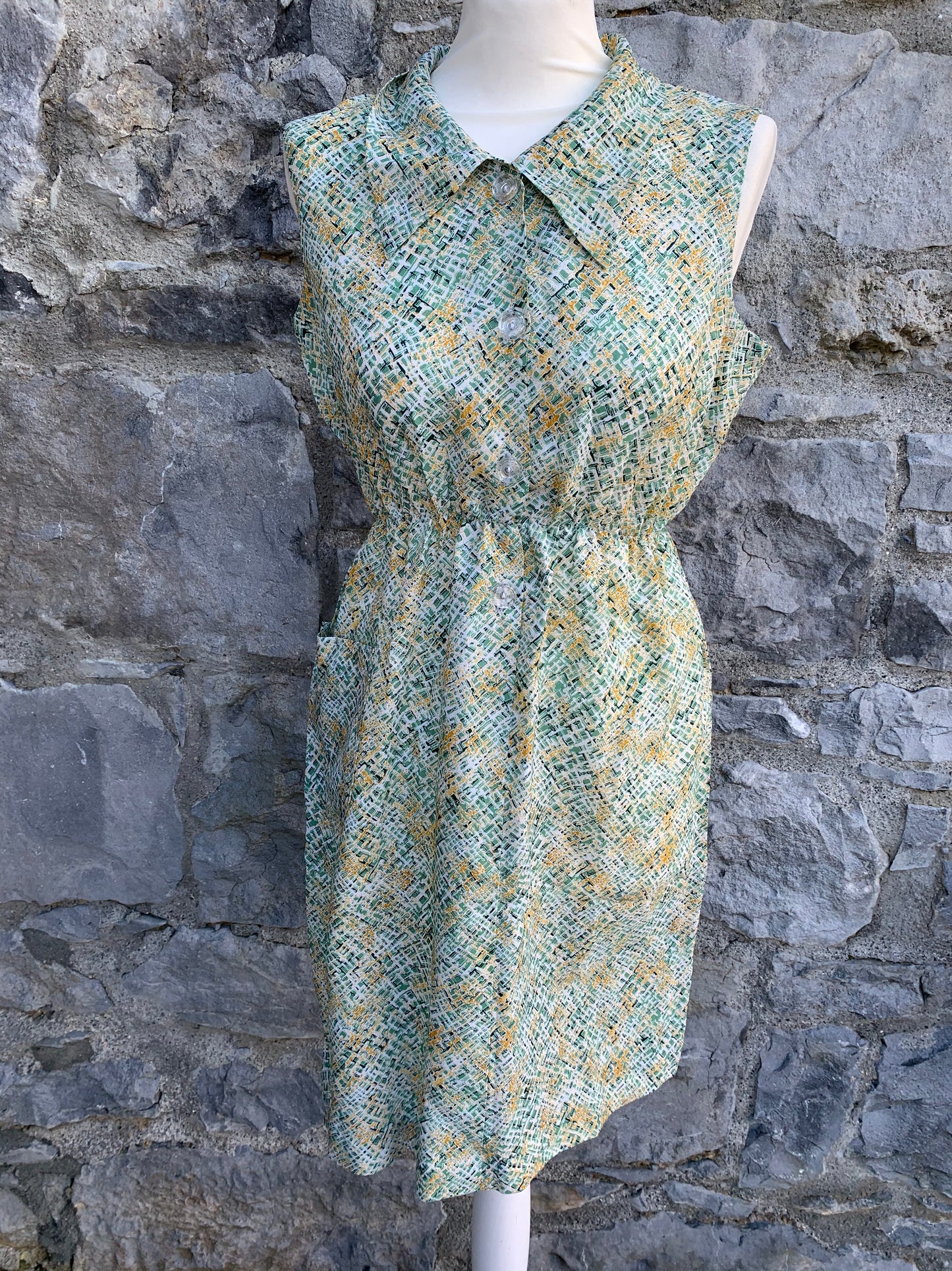 80s green check tunic uk 10