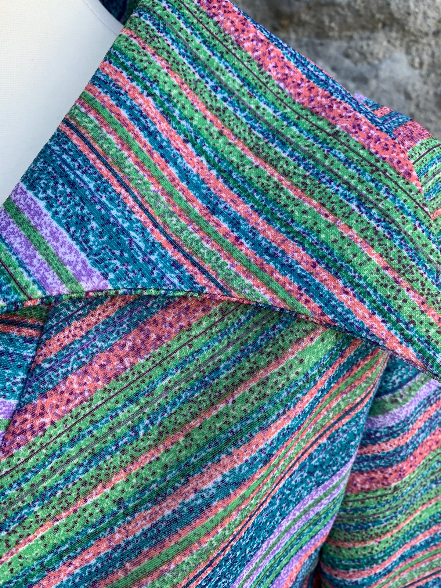 70s stripy rainbow dress uk 12