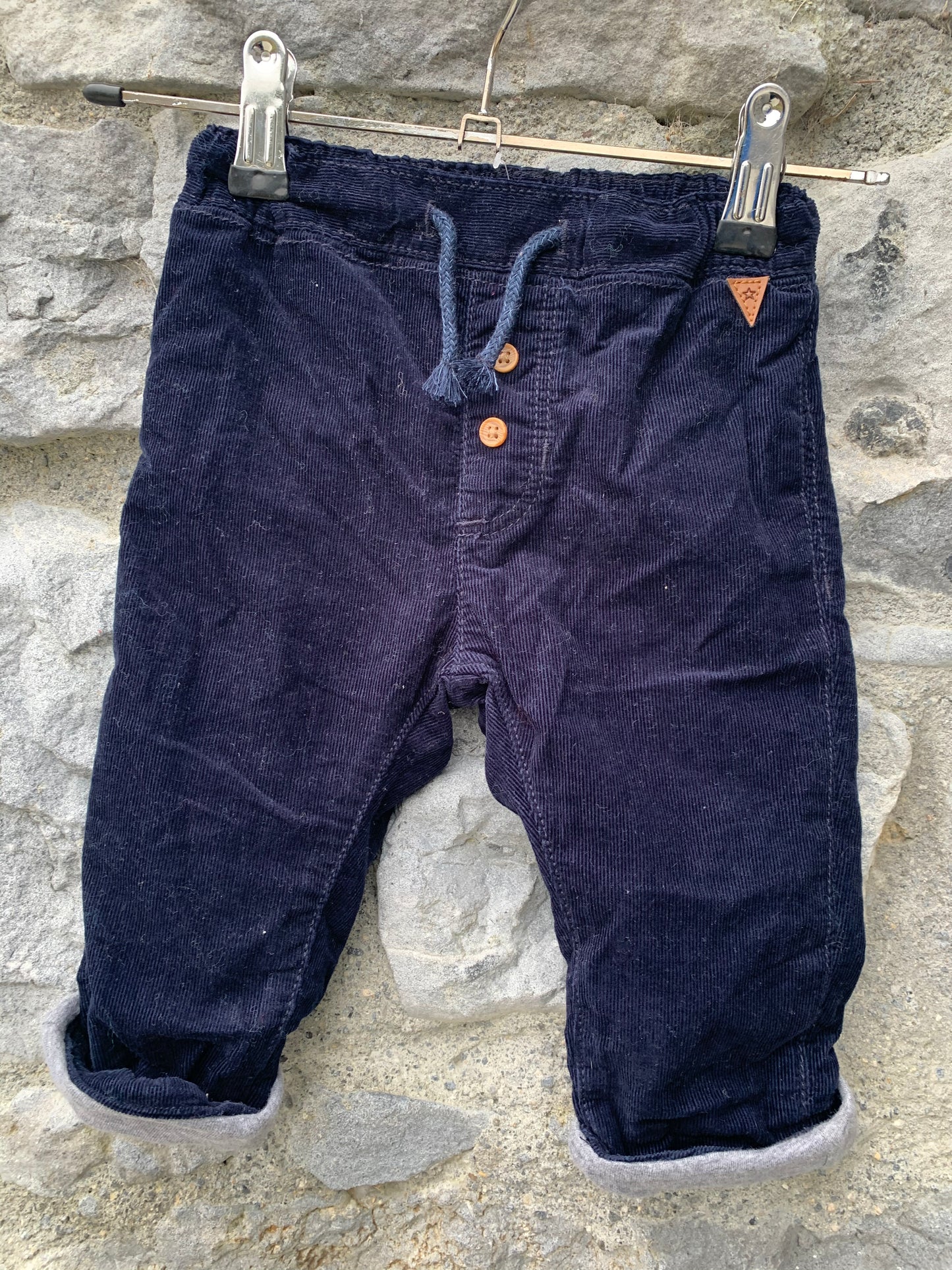 Navy lined cord pants 6-9m (68-74cm)