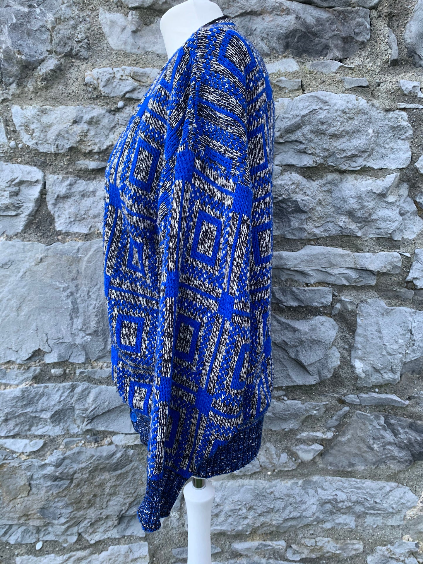 Geometric blue cardigan uk10-12