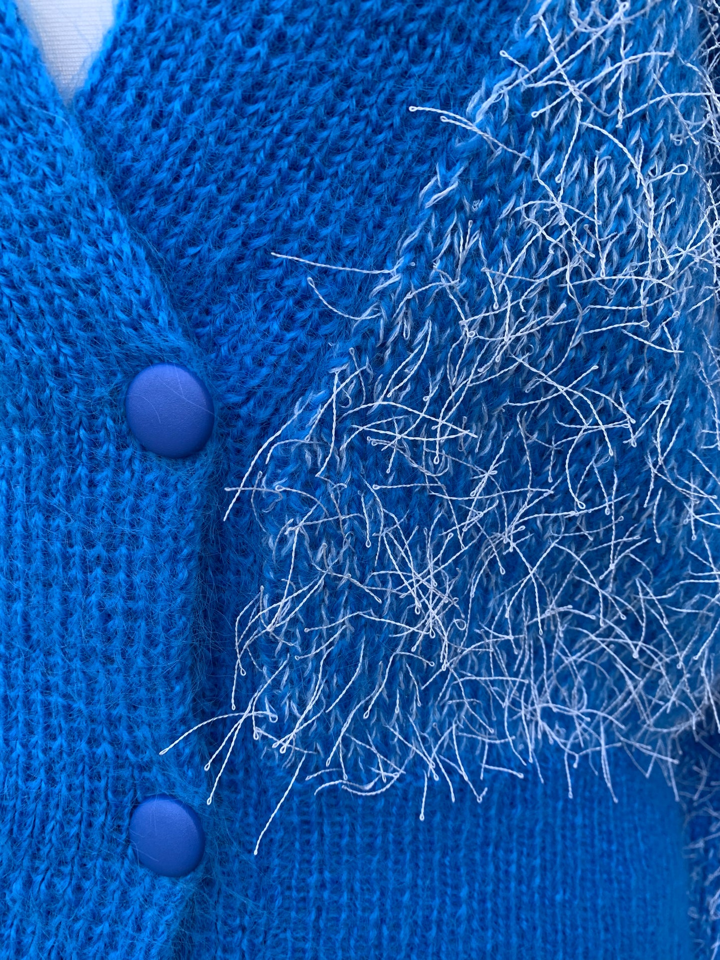 Blue hairy cardigan u k10