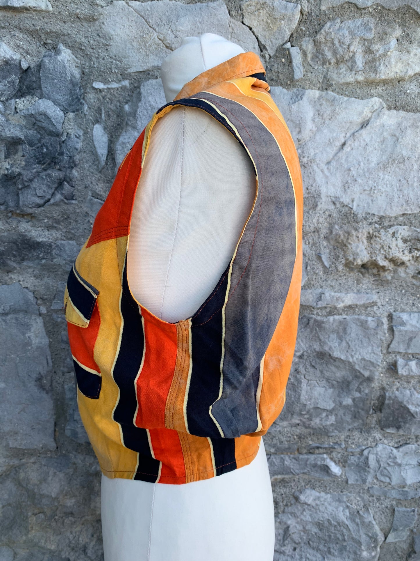 Casch 80s orange cropped top uk 8