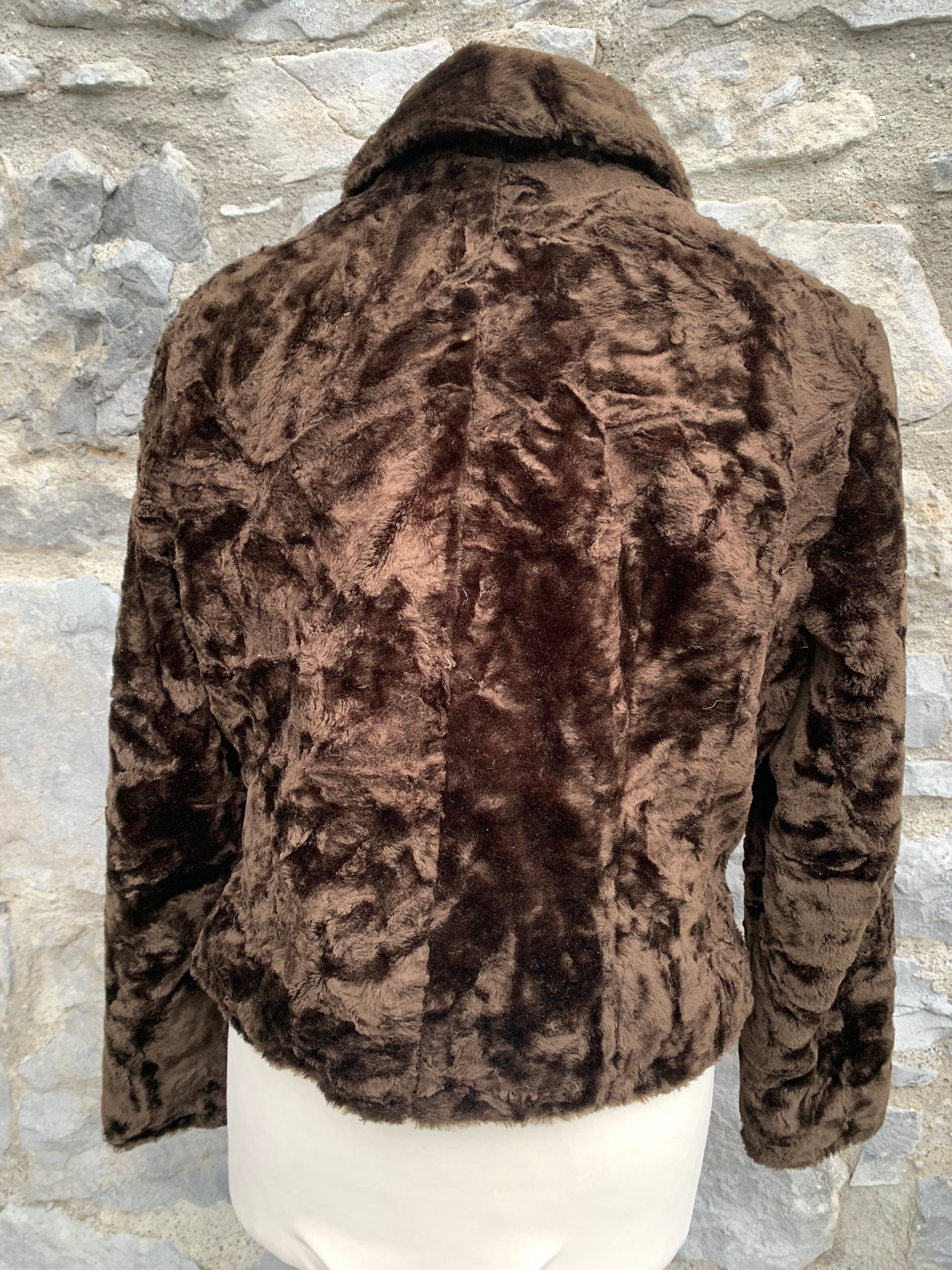 Noughties brown furry jacket uk 10-12