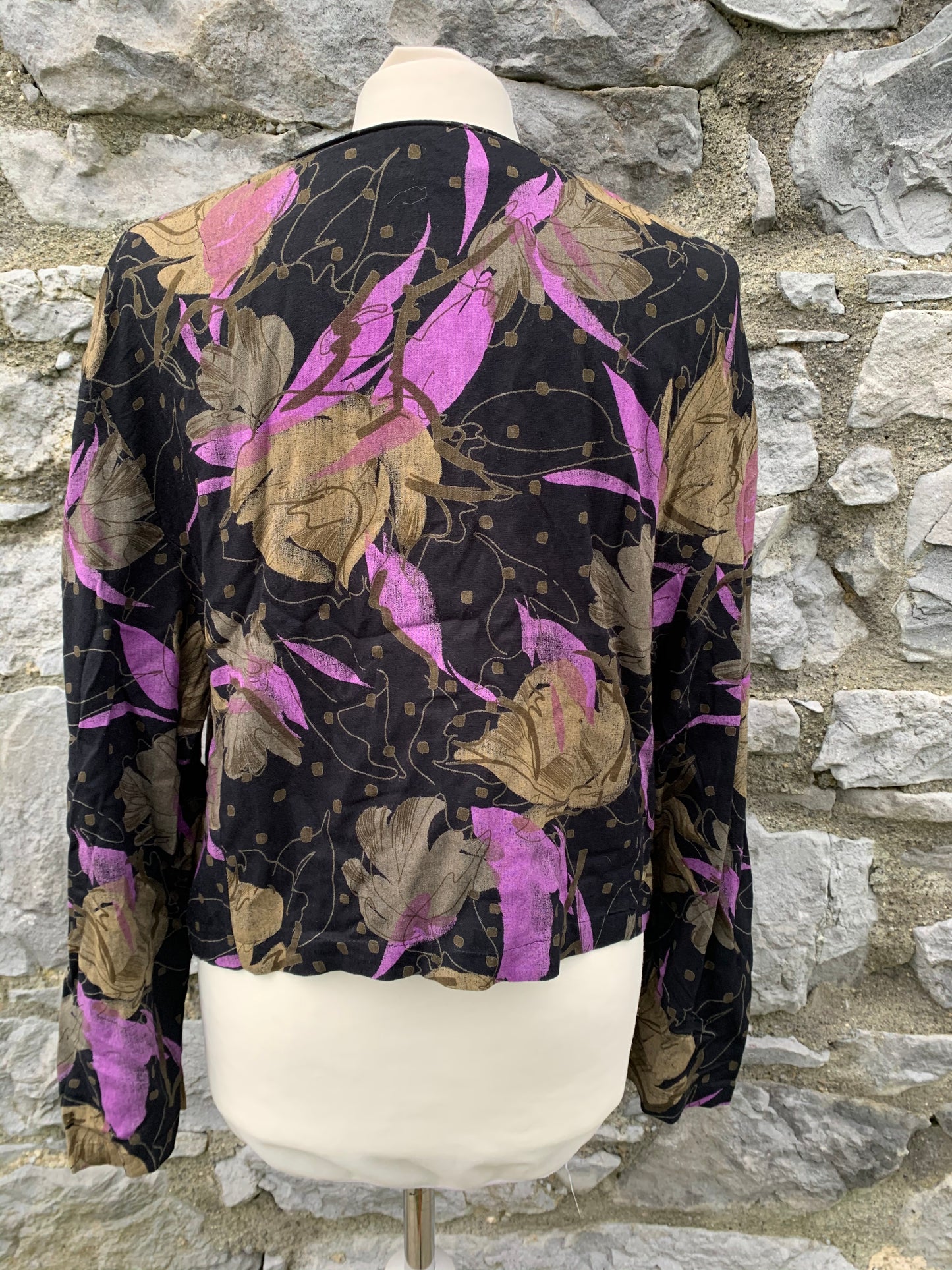 Floral black top uk 14