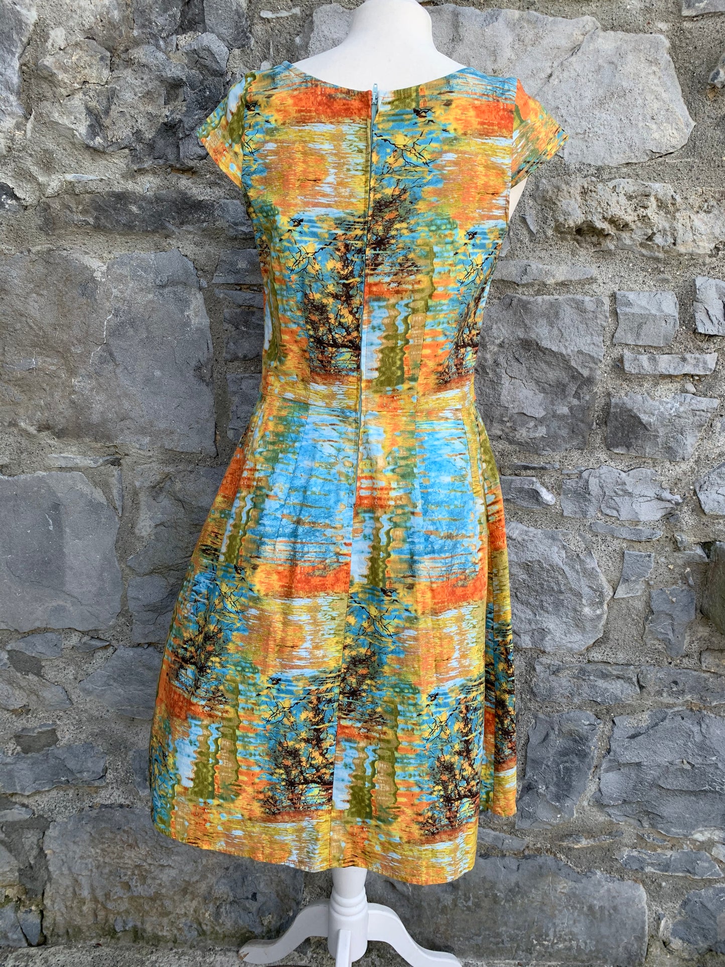 Yellow&blue painted dress uk 10-12