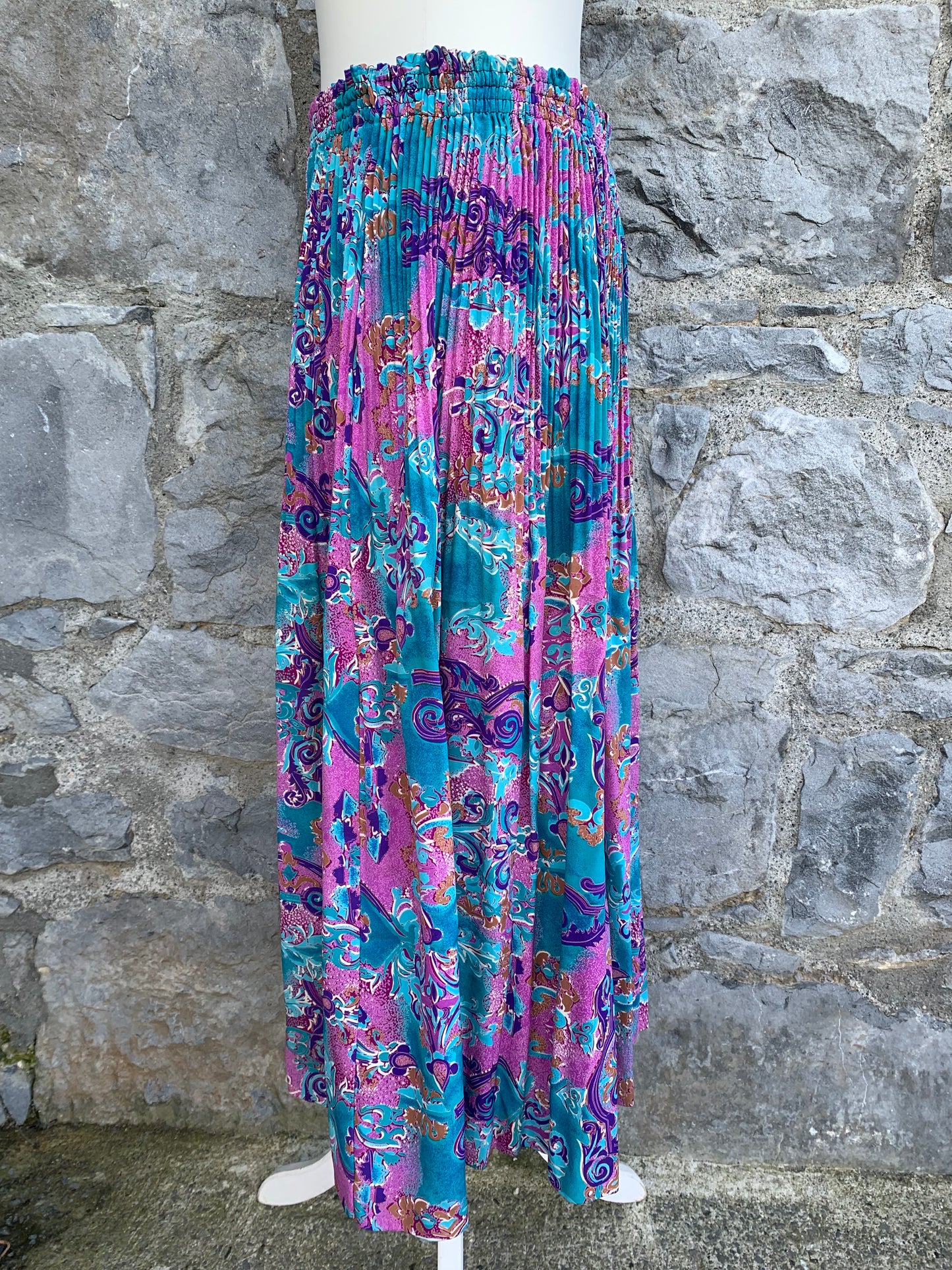 80s pink floral skirt uk 12-14