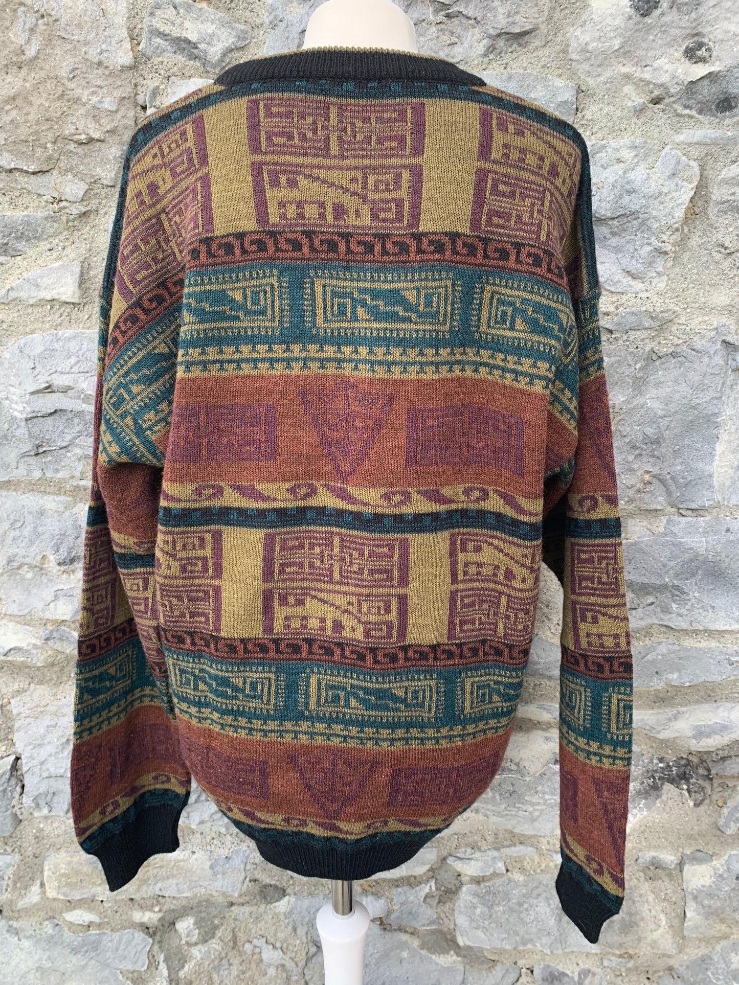 80s brown Aztec jumper M/L