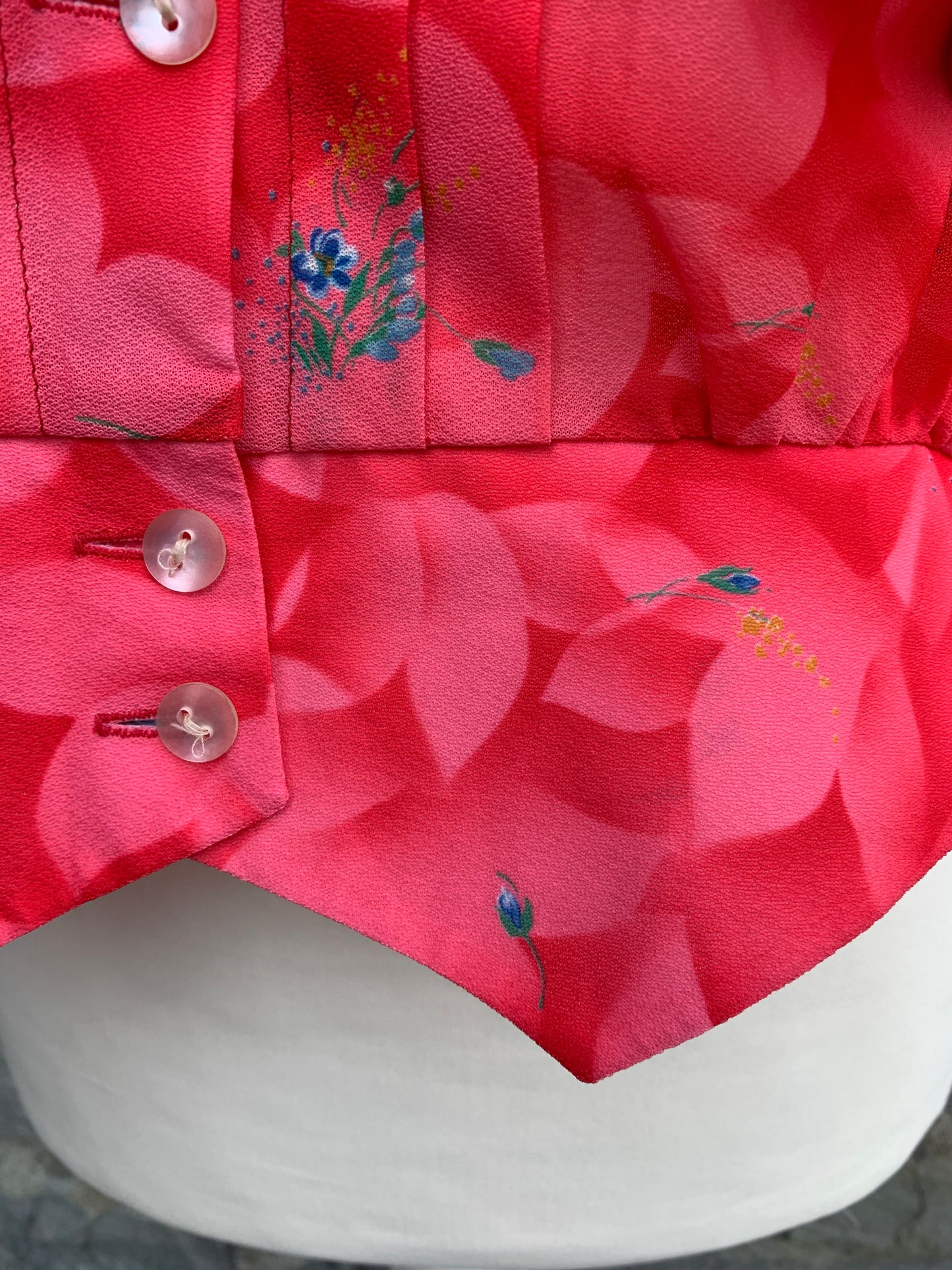 MK 80s pink floral blouse uk 12-14