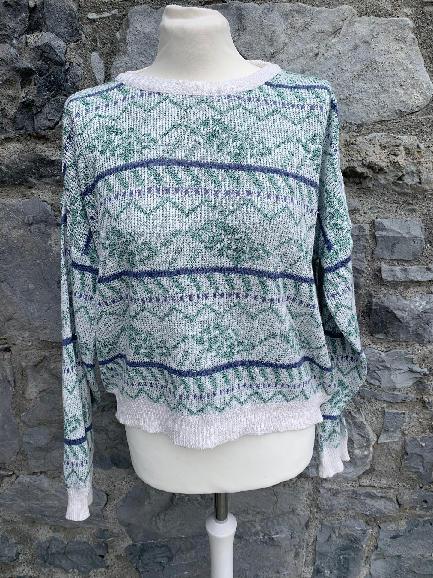 80s light abstract jumper uk 12-16