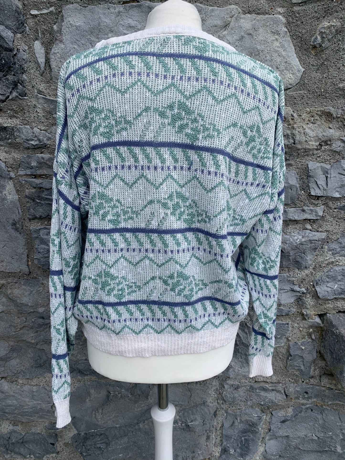 80s light abstract jumper uk 12-16